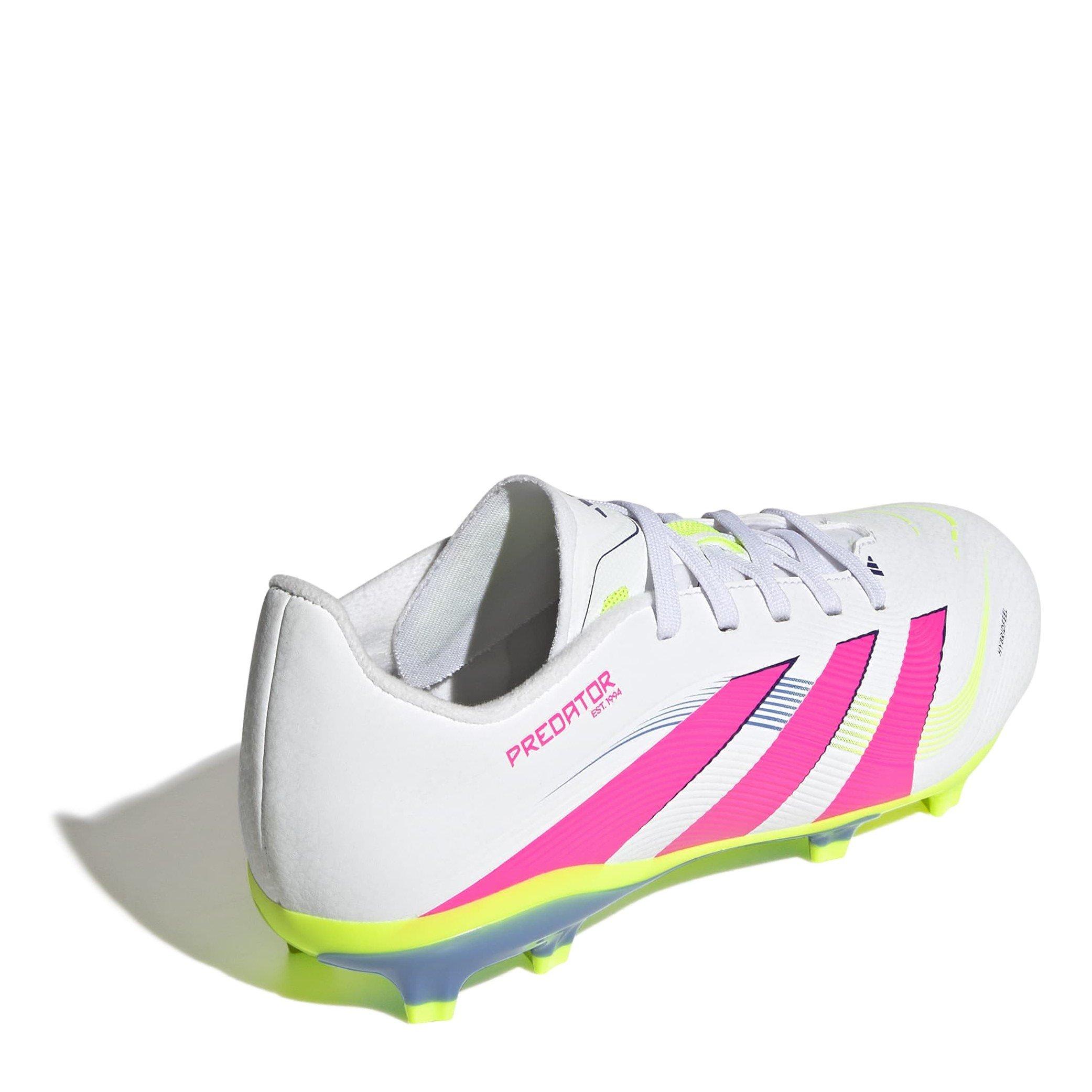 White/Pink - adidas - Predator League Childrens Firm Ground Football Boots - 4