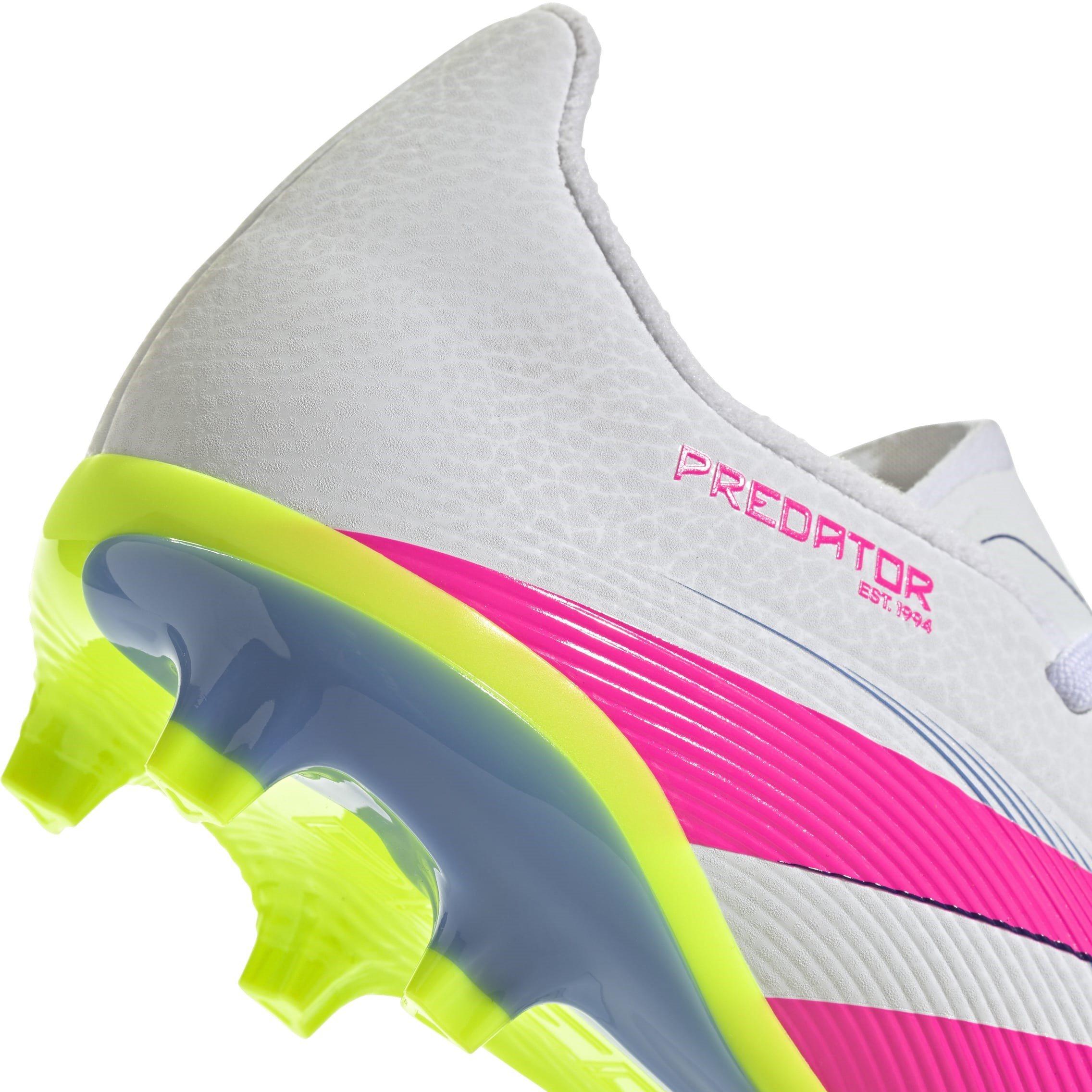 White/Pink - adidas - Predator League Childrens Firm Ground Football Boots - 8