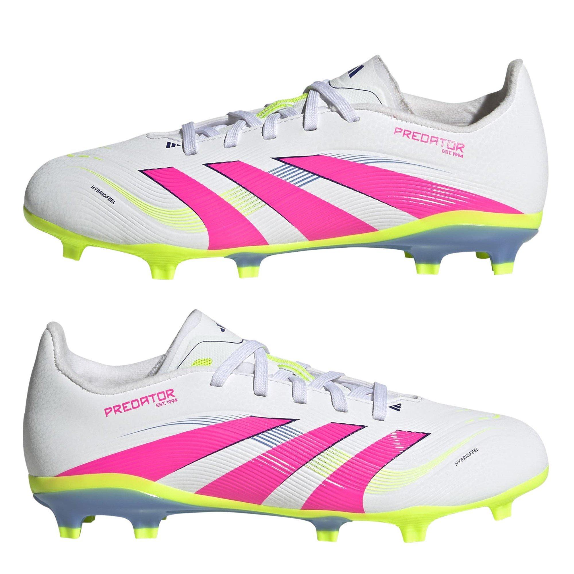 White/Pink - adidas - Predator League Childrens Firm Ground Football Boots - 9