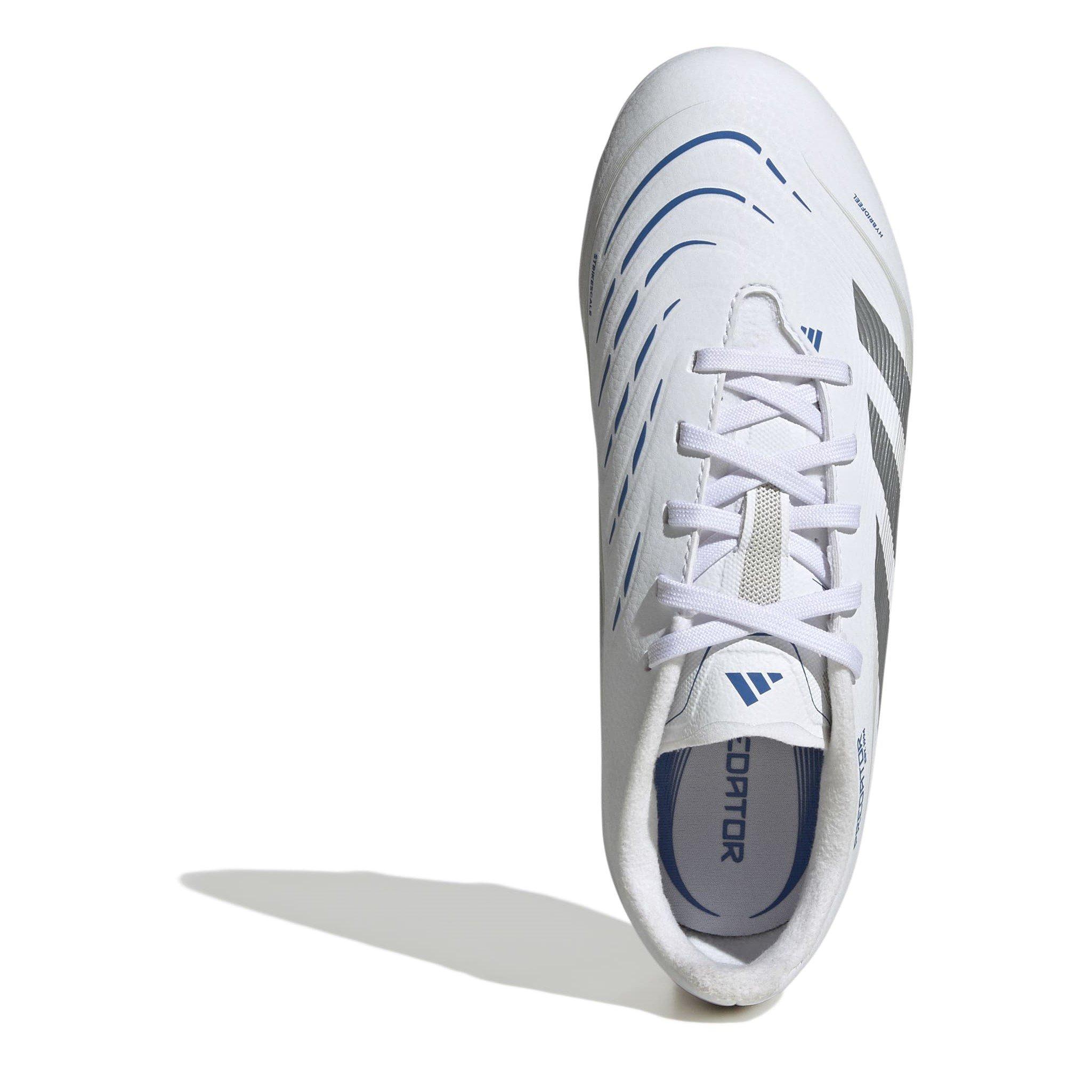 White/Silver - adidas - Predator League Childrens Firm Ground Football Boots - 5