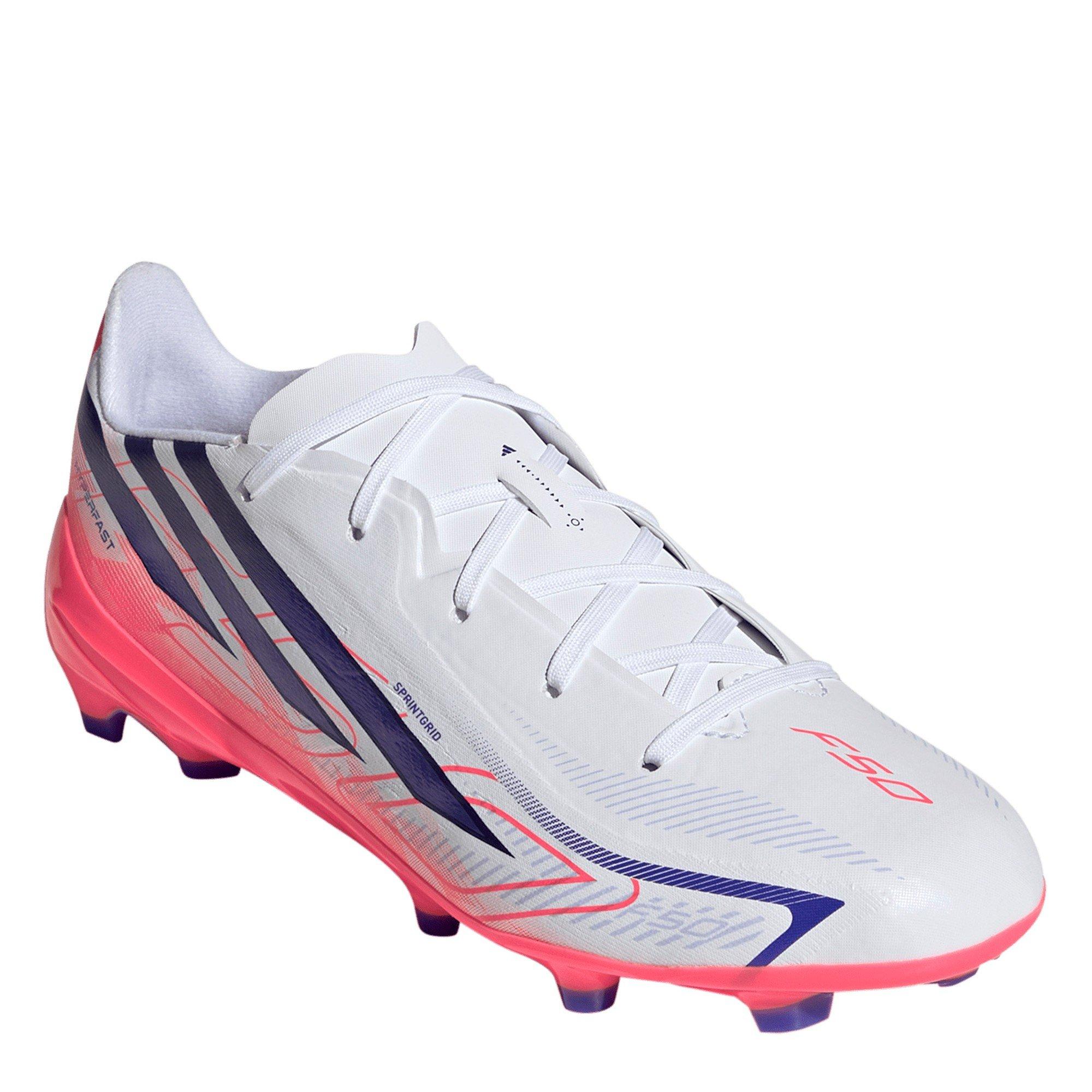 Wit/Koraal - adidas - F50 Hyperfast League Firm Ground Football Boots Kids - 3