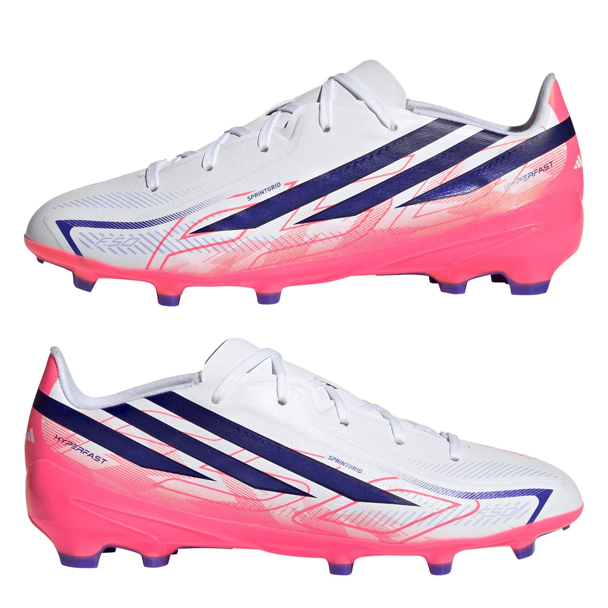 Wit/Koraal - adidas - F50 Hyperfast League Firm Ground Football Boots Kids - 9