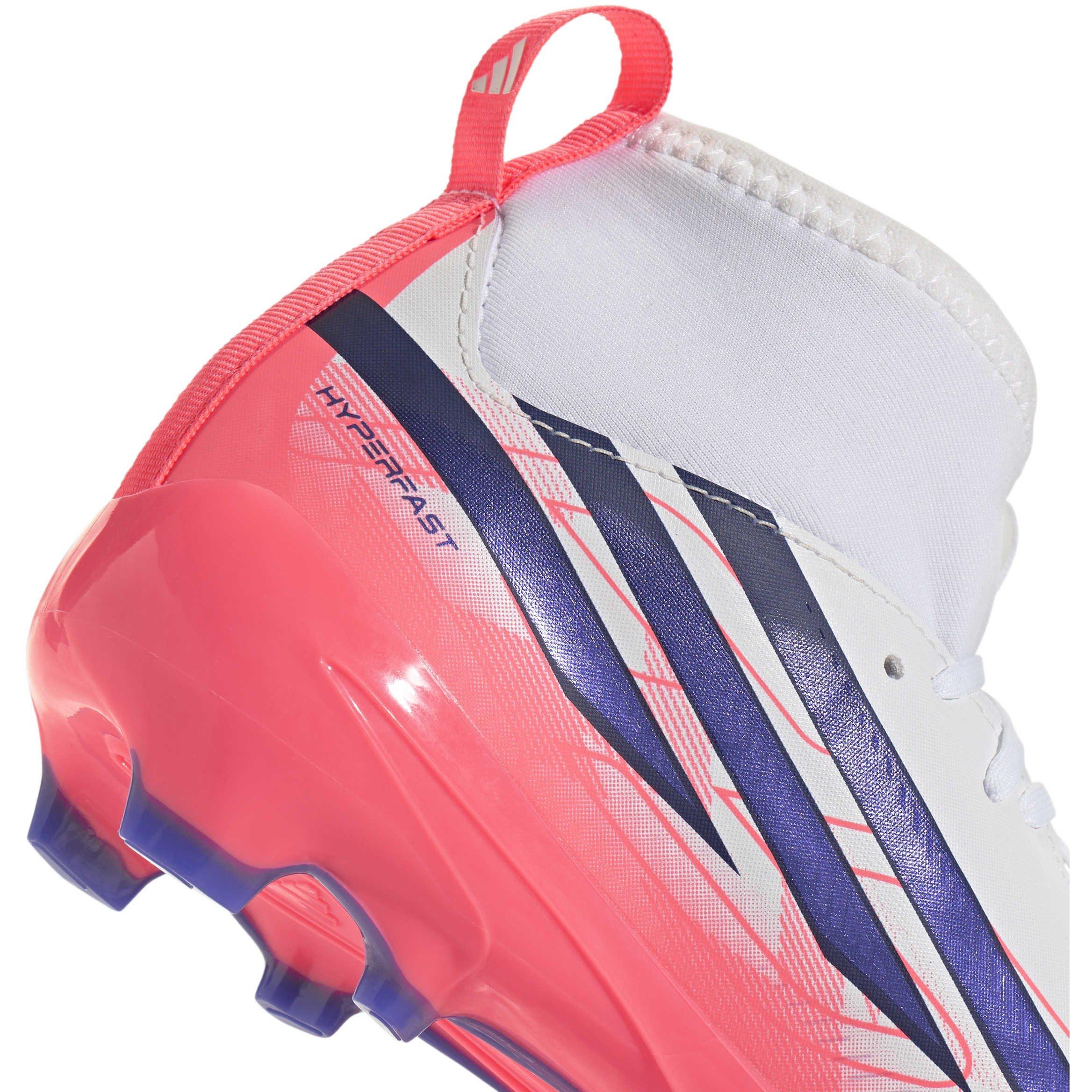 Wit/Koraal - adidas - F50 Hyperfast League Mid Firm Ground Football Boots Kids - 8