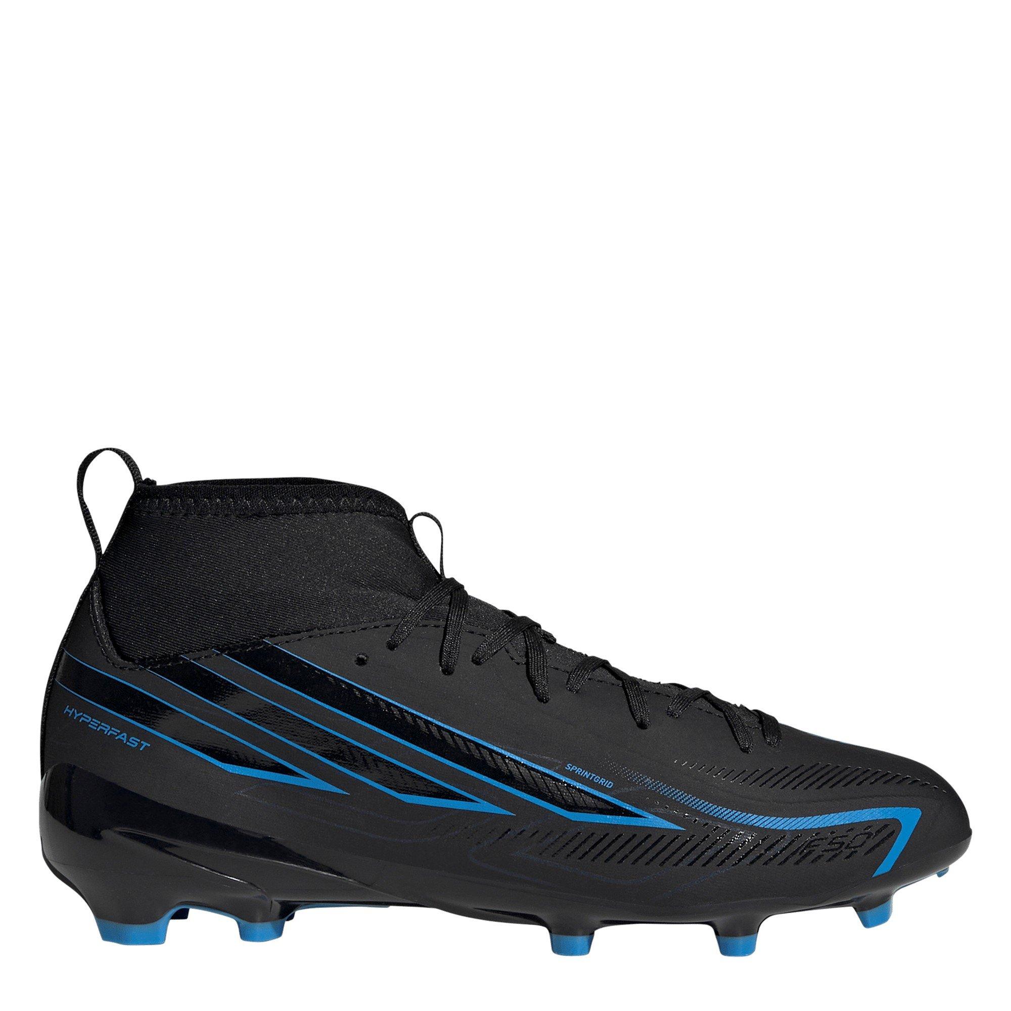Black/Blue - adidas - F50 Hyperfast League Mid Firm Ground Football Boots Kids - 1