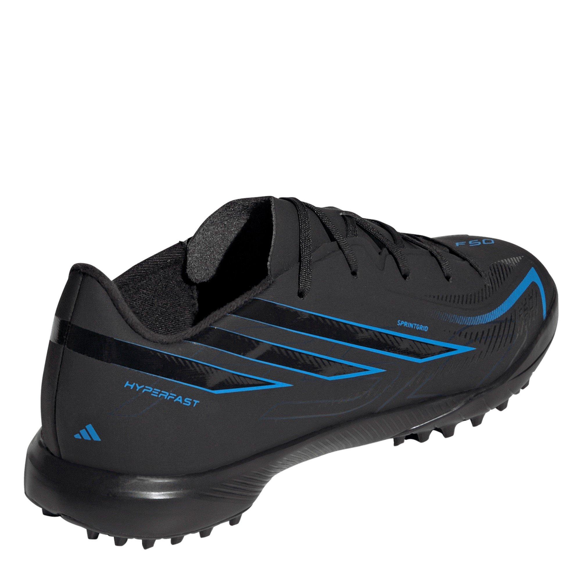 Black/Blue - adidas - F50 Hyperfast League Turf Football Boots Kids - 4