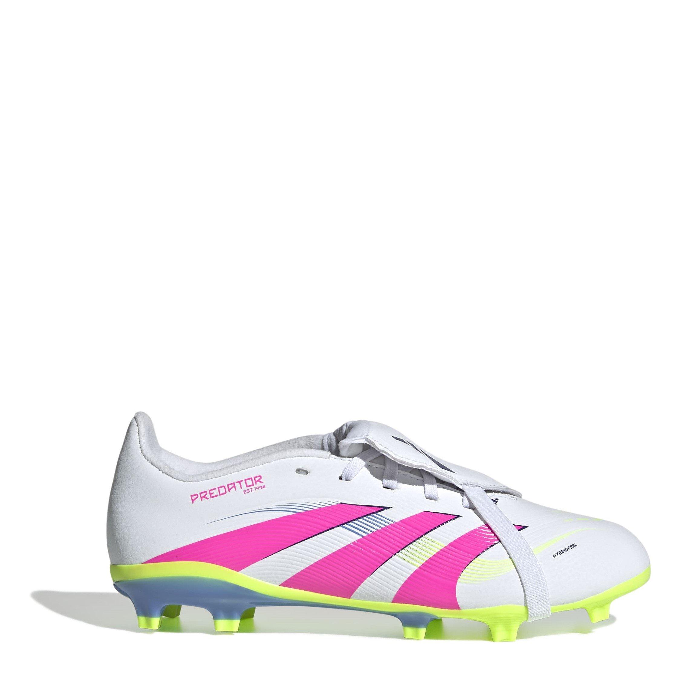 Wit/Roze - adidas - Predator League Fold-Over Tongue Childrens Firm Ground Football Boots - 1