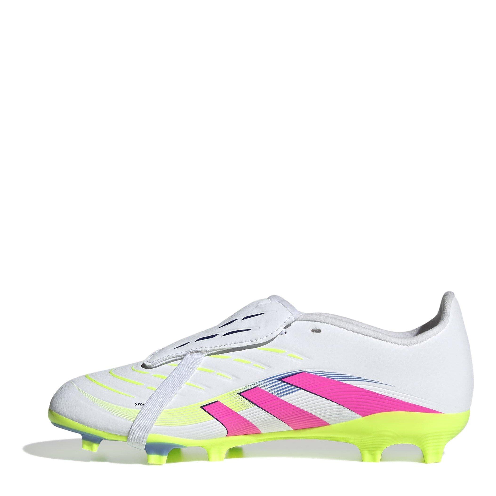 White/Pink - adidas - Predator League Fold-Over Tongue Childrens Firm Ground Football Boots - 2