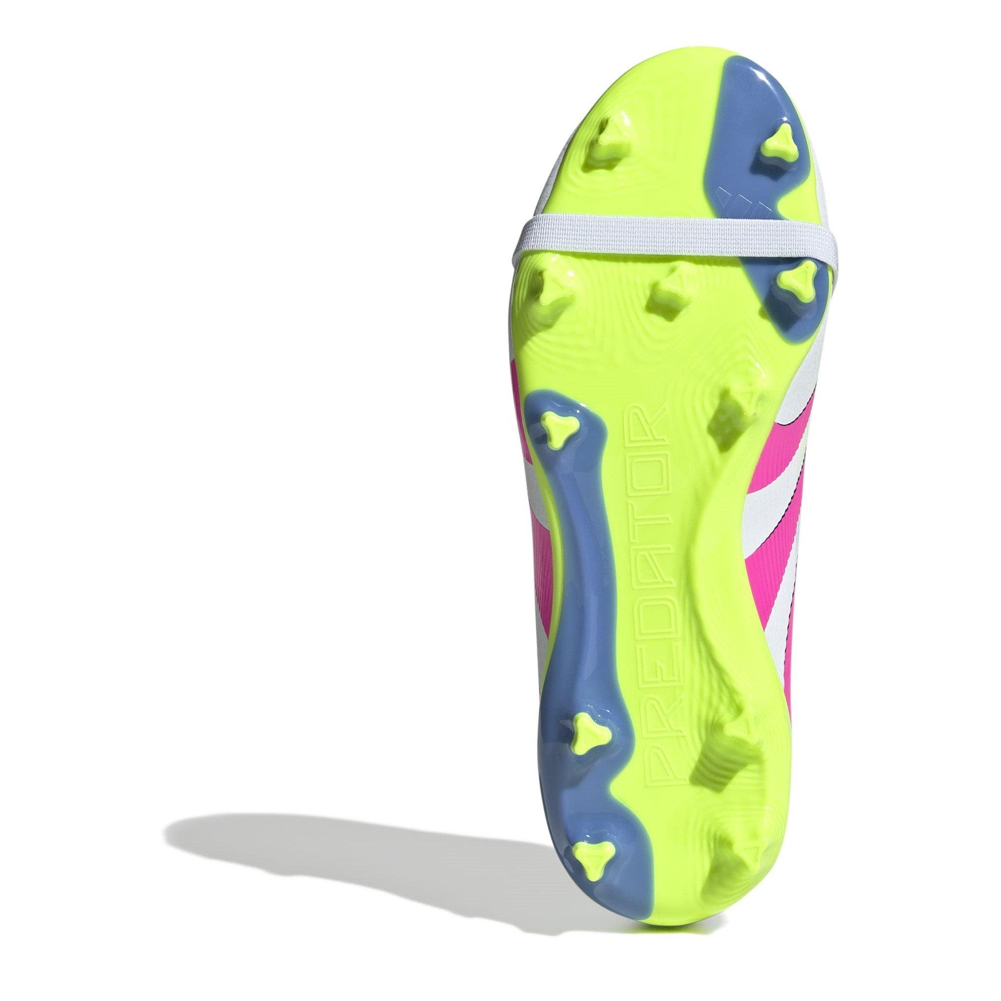 White/Pink - adidas - Predator League Fold-Over Tongue Childrens Firm Ground Football Boots - 6