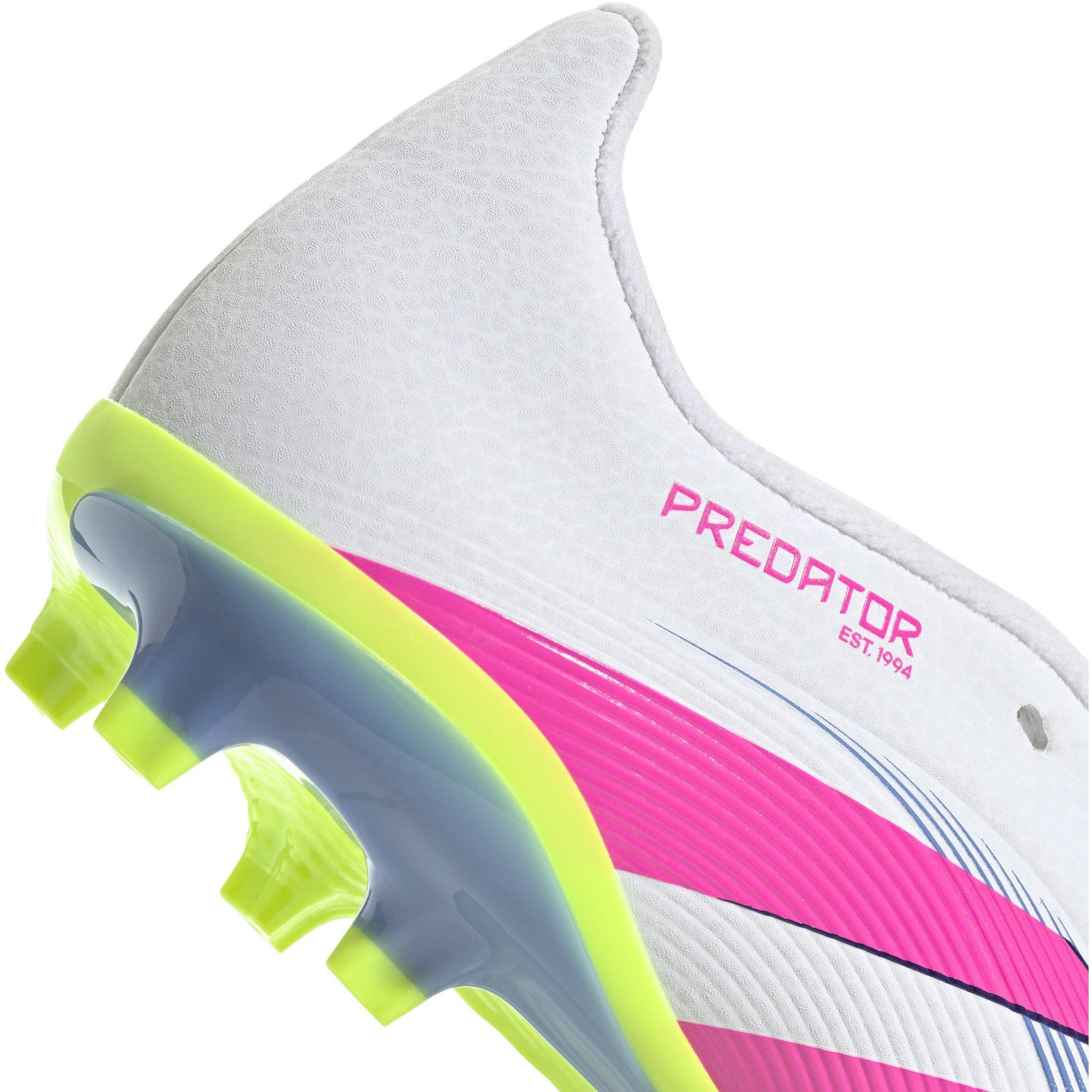 White/Pink - adidas - Predator League Fold-Over Tongue Childrens Firm Ground Football Boots - 7
