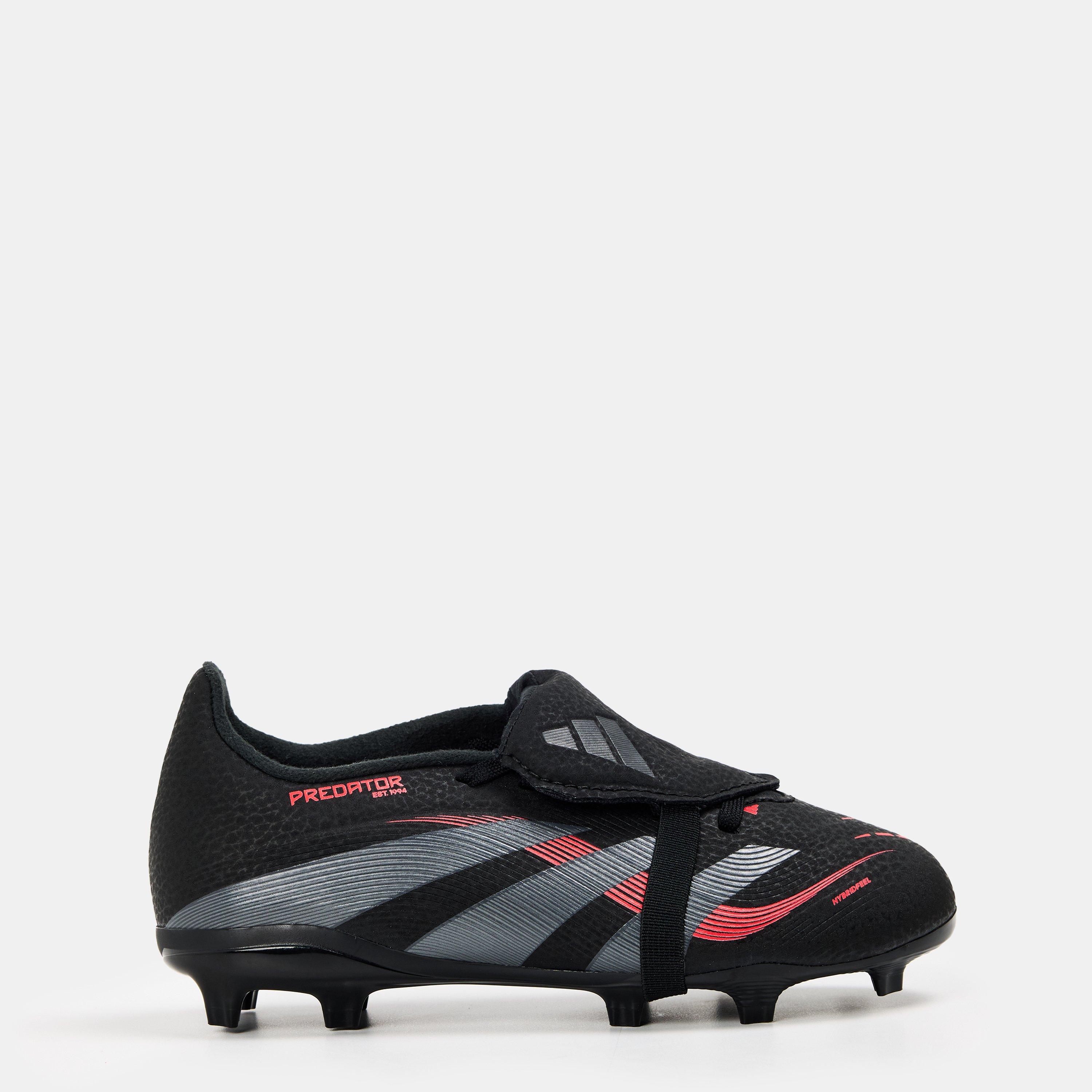 Adidas Boys Predator League Fold-Over Tongue Childrens Firm Ground Football Boots - Black/Grey - C13 (31.5)