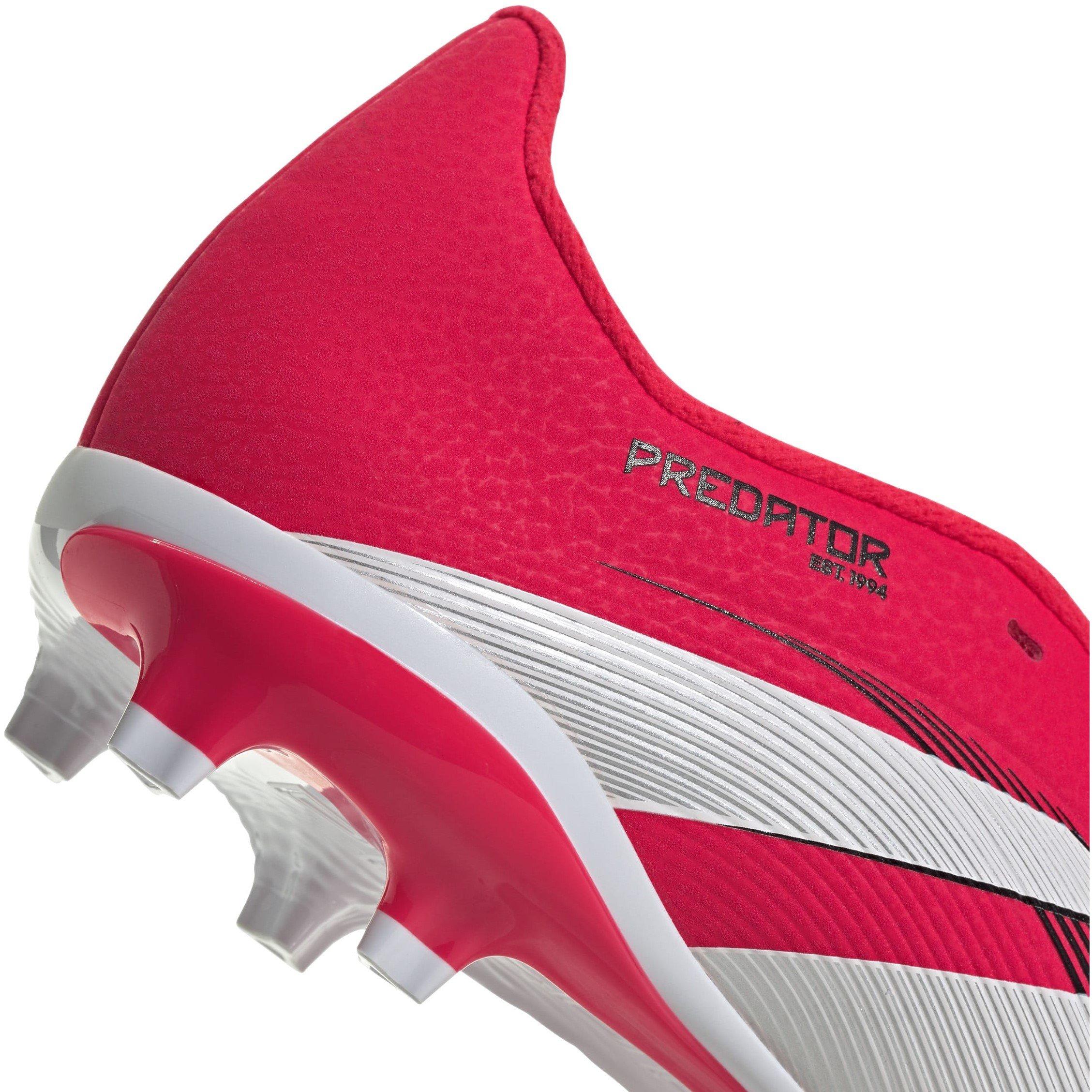 Rosso/Bianco - adidas - Predator League Fold-Over Tongue Childrens Firm Ground Football Boots - 7
