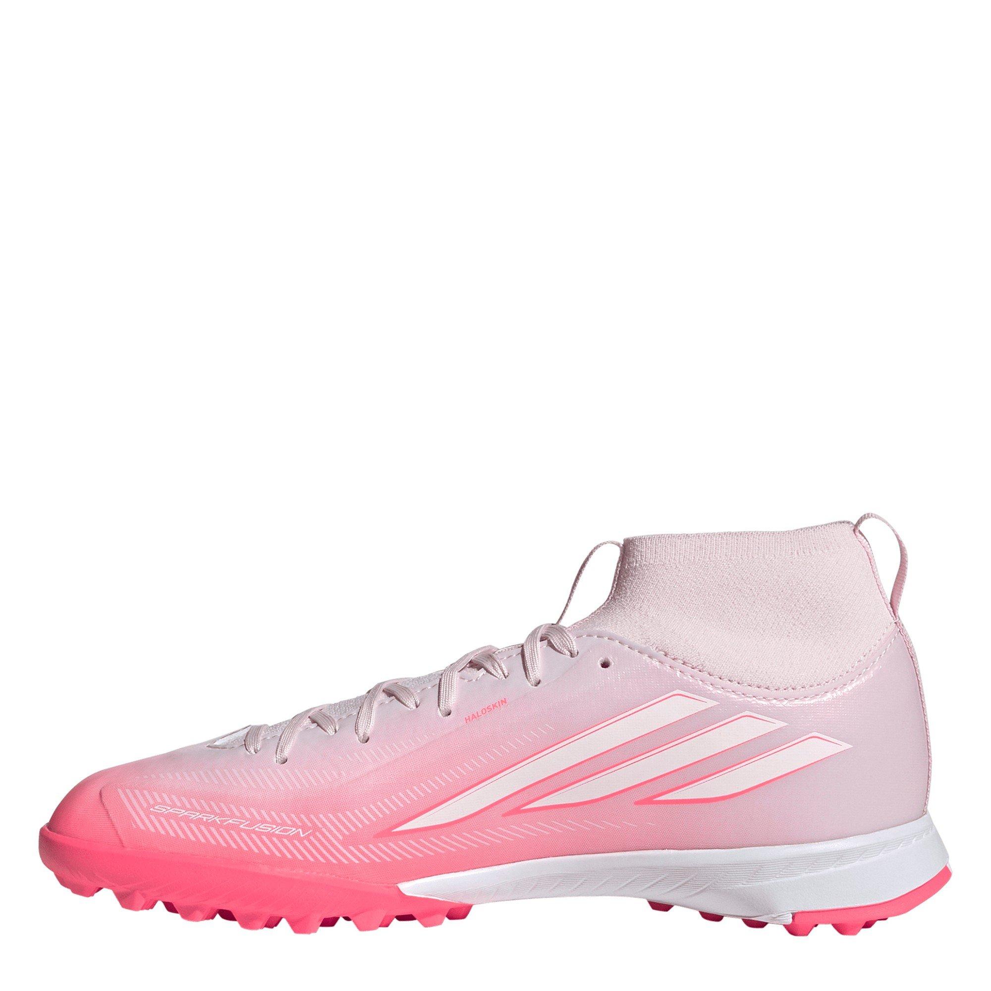Wit/Koraal - adidas - F50 Sparkfusion League Mid Cut Turf Football Boots Kids - 2