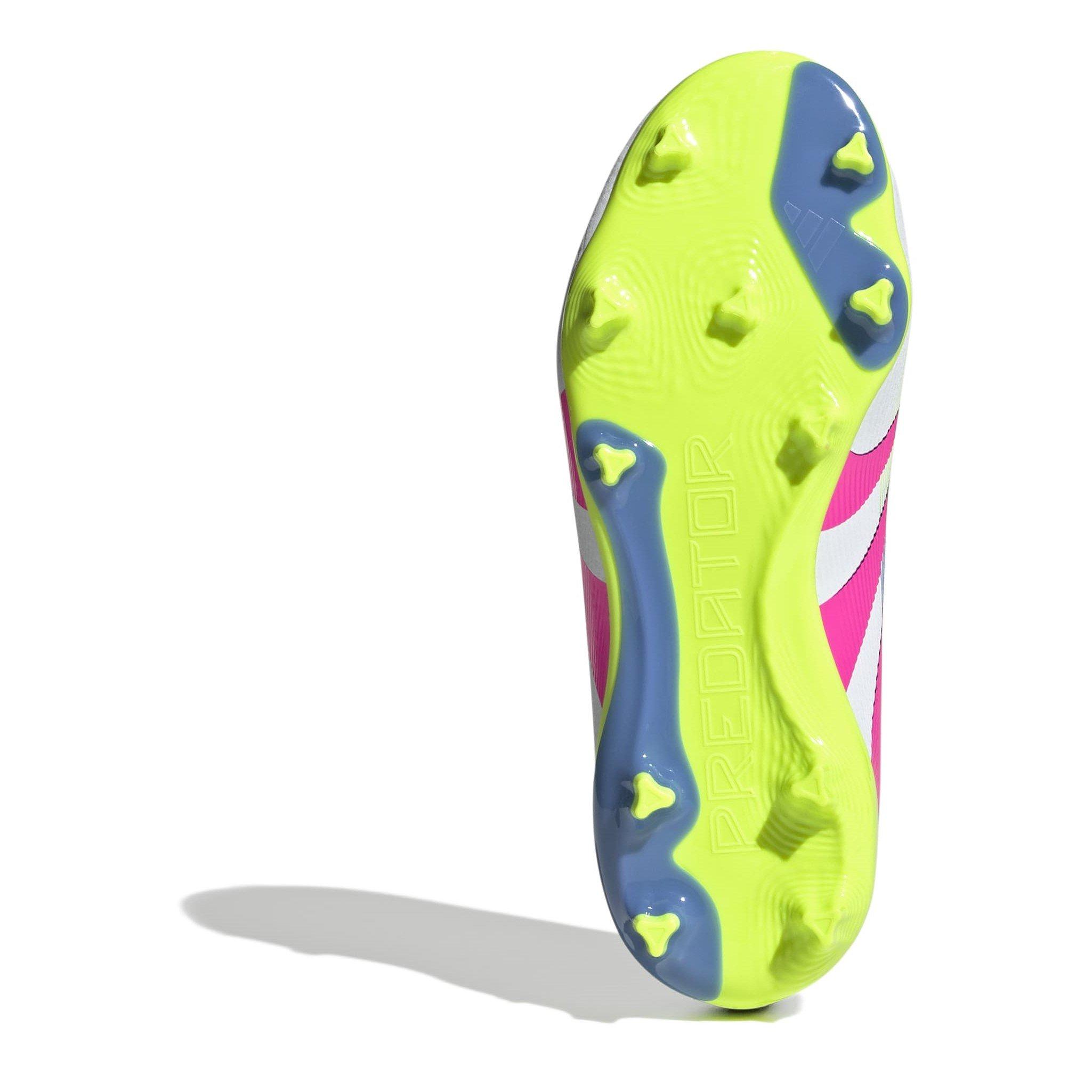 Branco/Rosa - adidas - Predator 3 Childrens Laceless Firm Ground Football Boots - 6