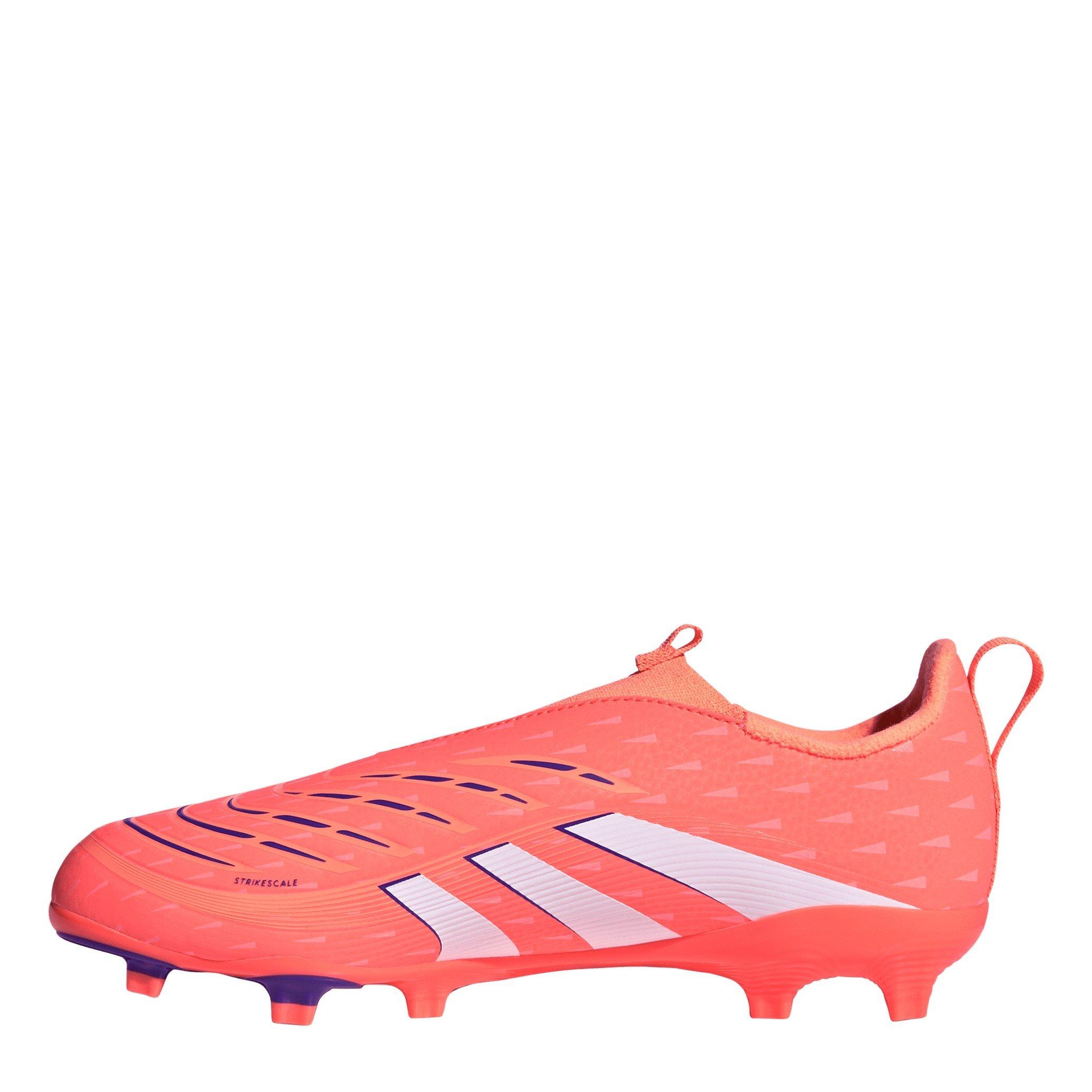 Orange/White - adidas - Predator 3 Childrens Laceless Firm Ground Football Boots - 2