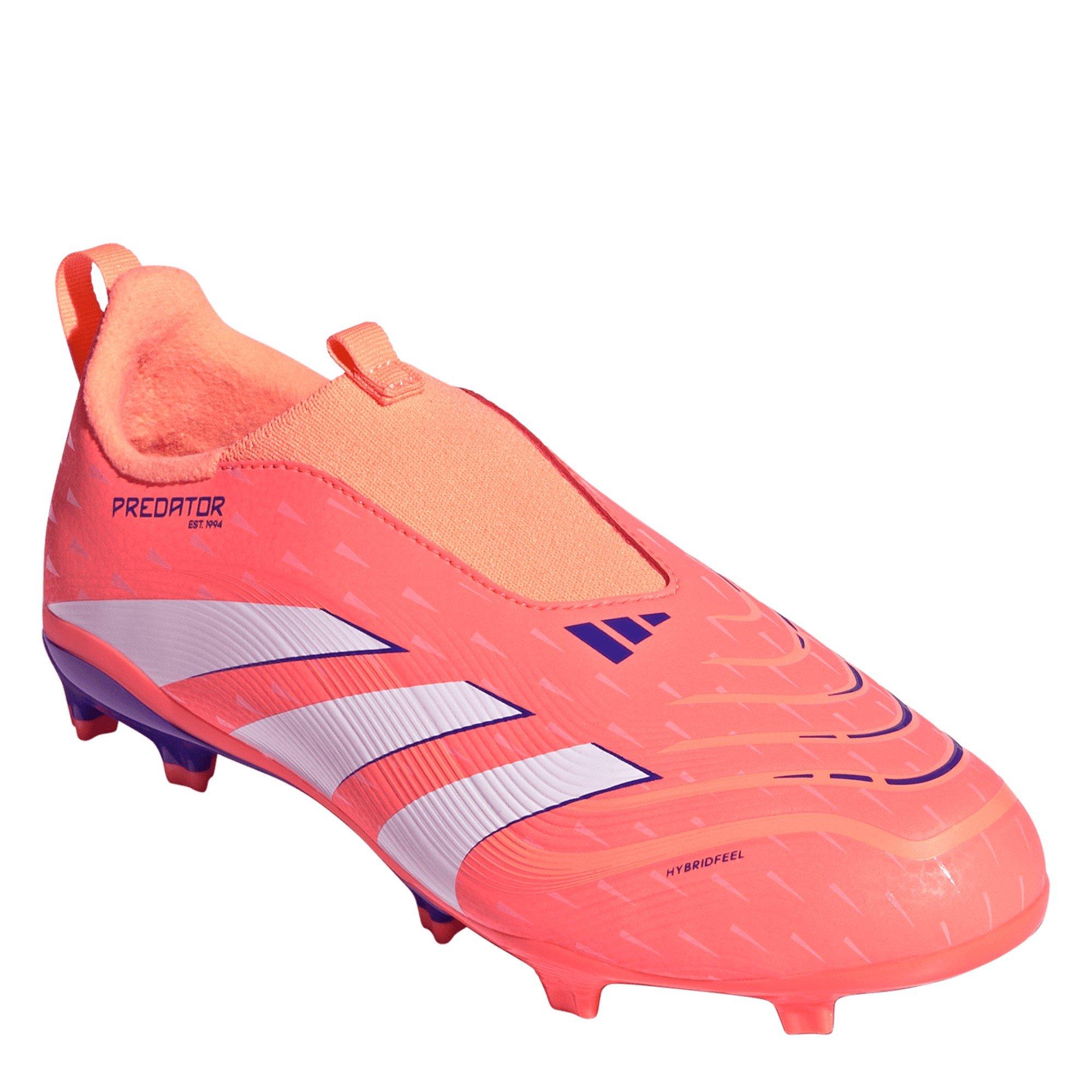 Orange/White - adidas - Predator 3 Childrens Laceless Firm Ground Football Boots - 3