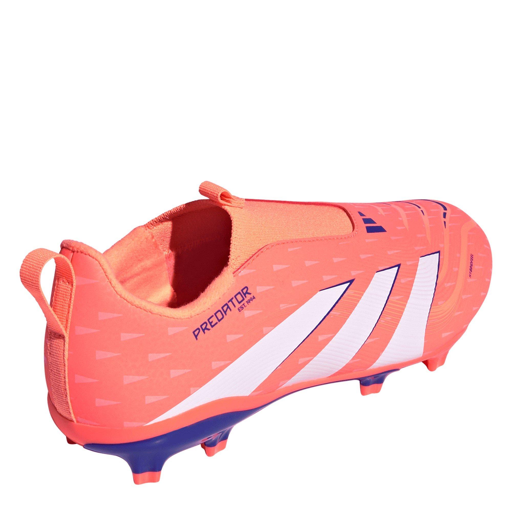 Orange/White - adidas - Predator 3 Childrens Laceless Firm Ground Football Boots - 4