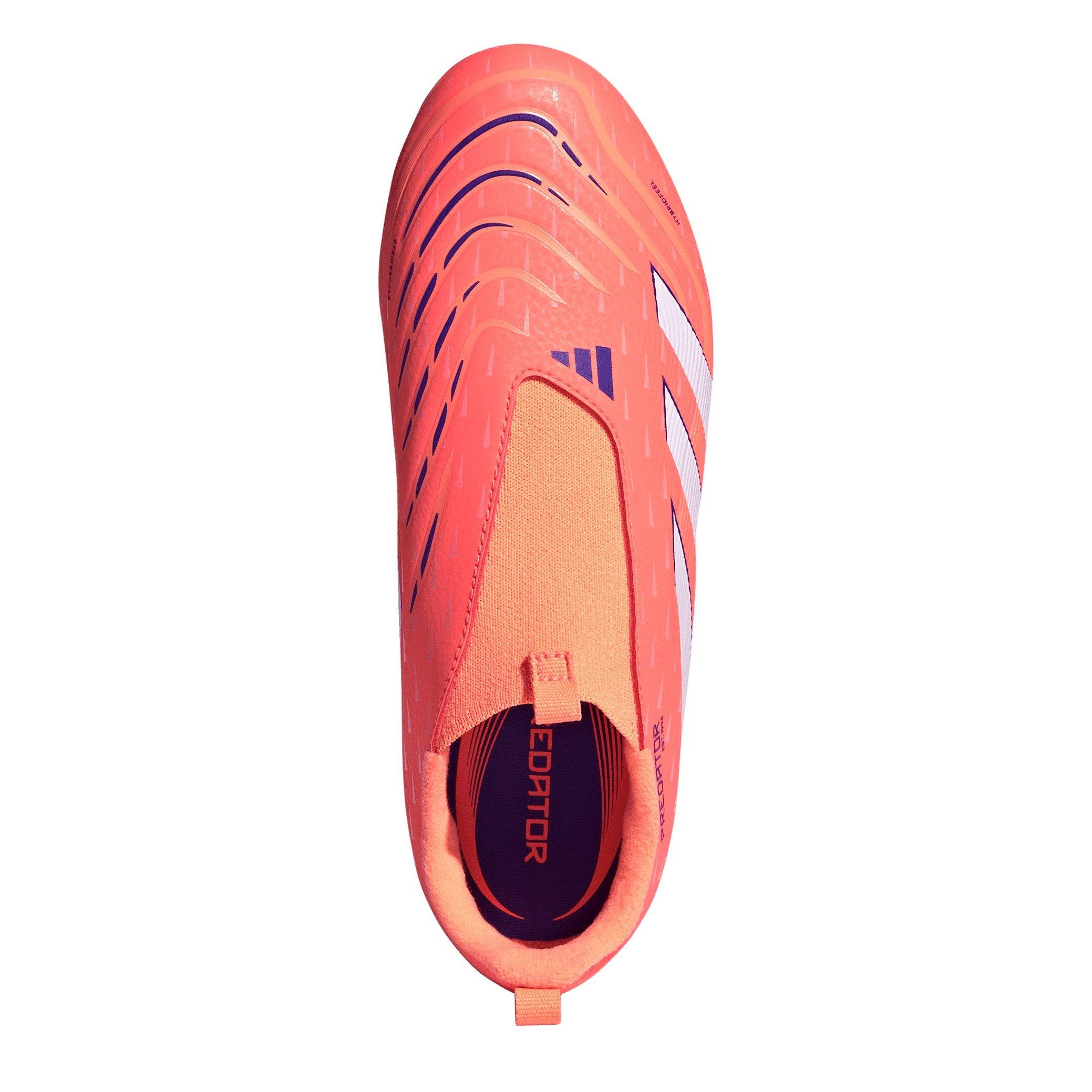 Orange/White - adidas - Predator 3 Childrens Laceless Firm Ground Football Boots - 5