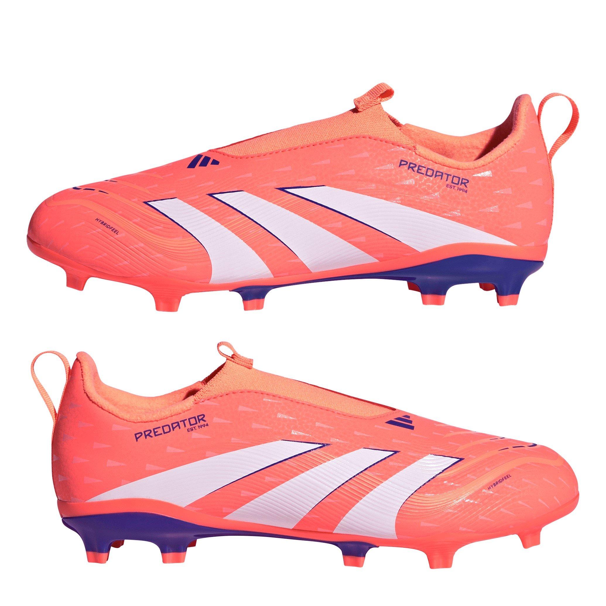 Orange/White - adidas - Predator 3 Childrens Laceless Firm Ground Football Boots - 9