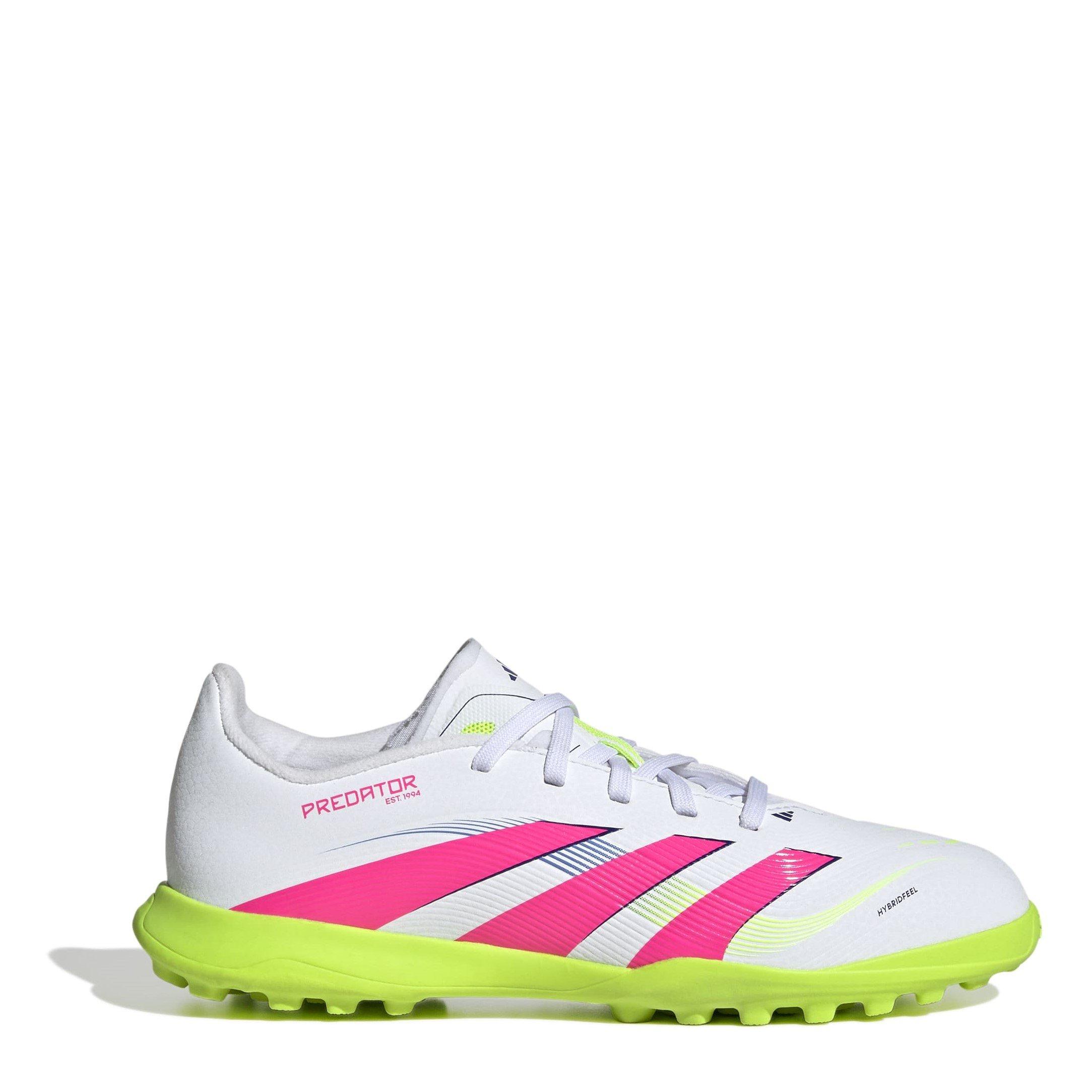Adidas Boys Predator Childrens Astro Turf Football Boots - White/Pink - 1 (33)