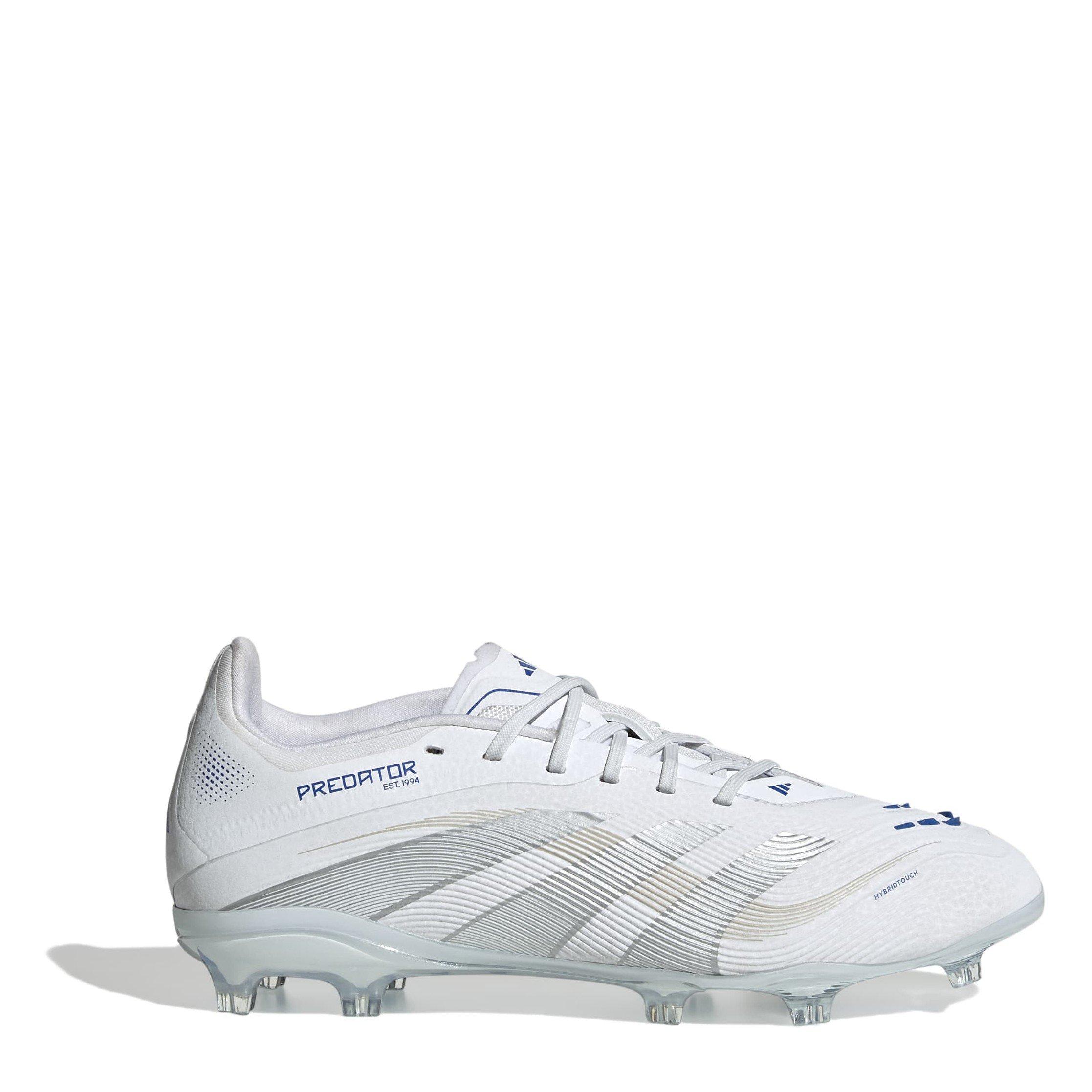 Adidas Boys Predator Elite Childrens Firm Ground Football Boots - White/Silver - C13 (31.5)