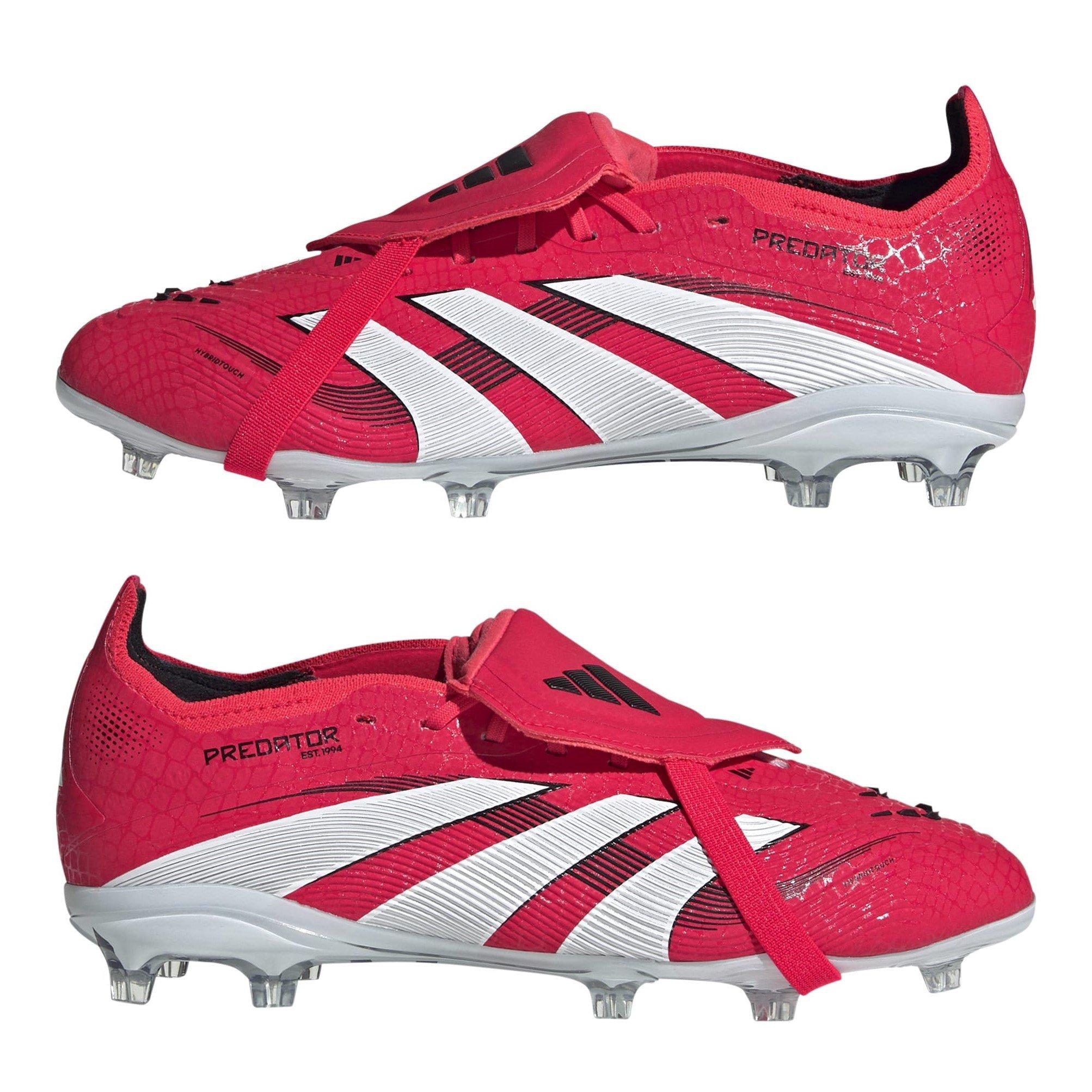 Rood/Wit - adidas - Predator Elite Fold-Over Tongue Childrens Firm Ground Football Boots - 9