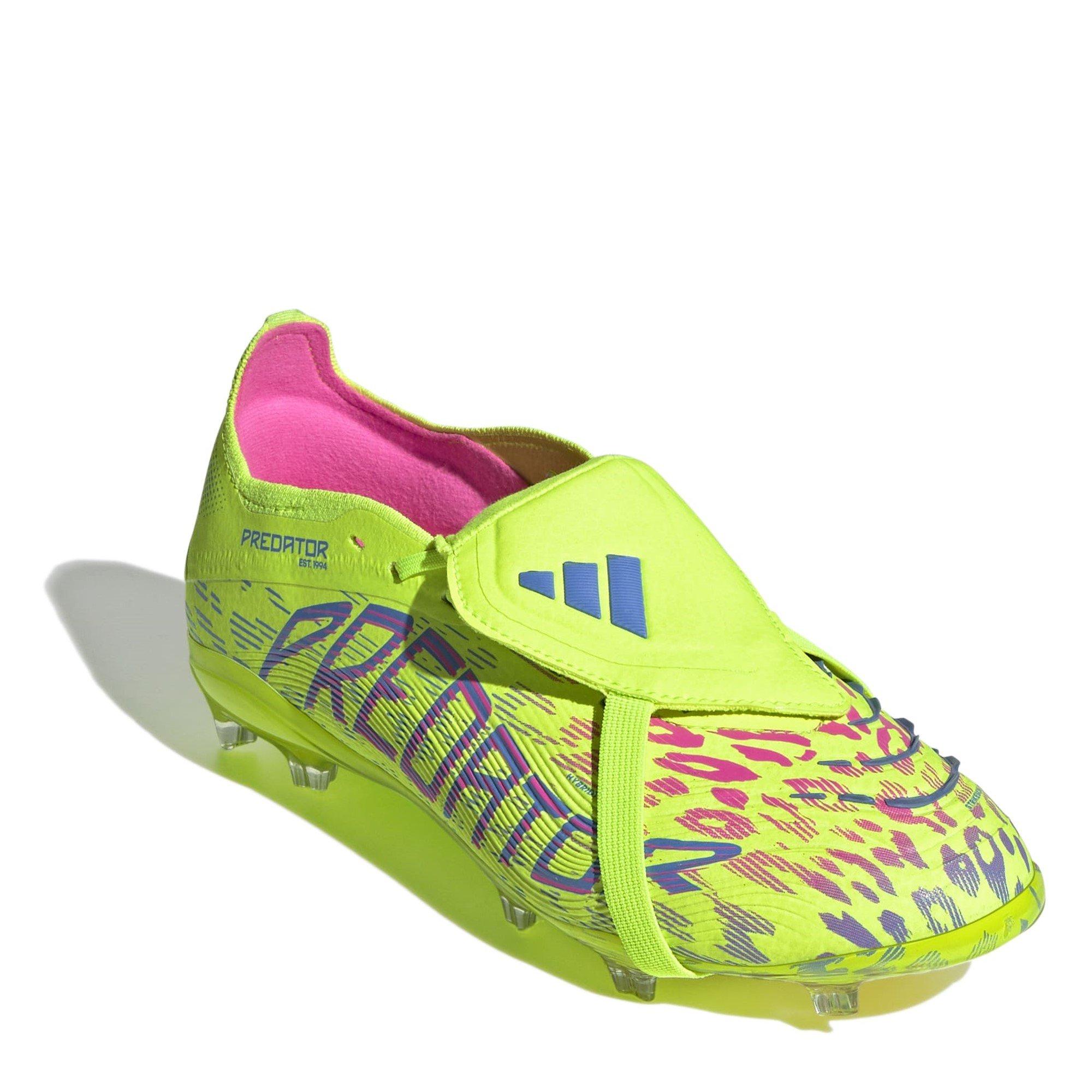 Yellow/Pink - adidas - Predator Elite Fold-Over Tongue Childrens Firm Ground Football Boots - 3