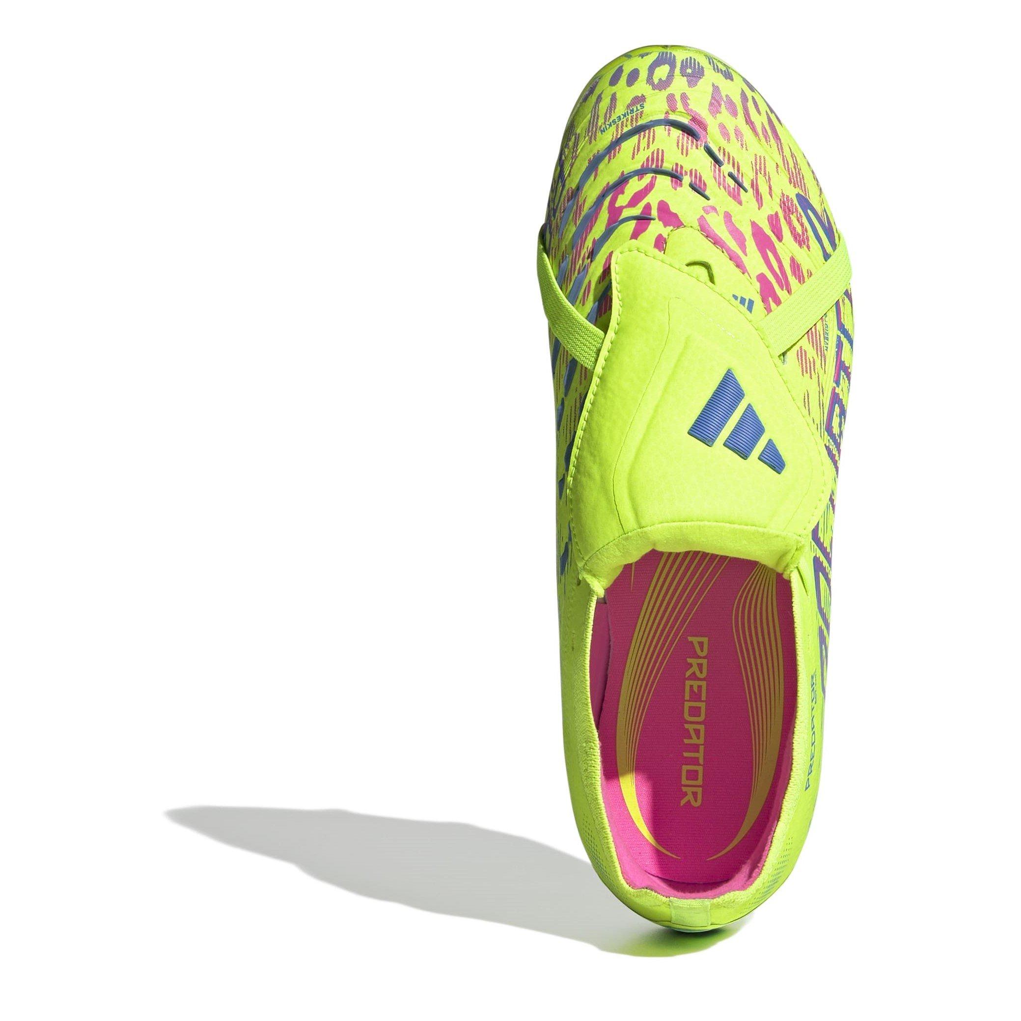 Yellow/Pink - adidas - Predator Elite Fold-Over Tongue Childrens Firm Ground Football Boots - 5
