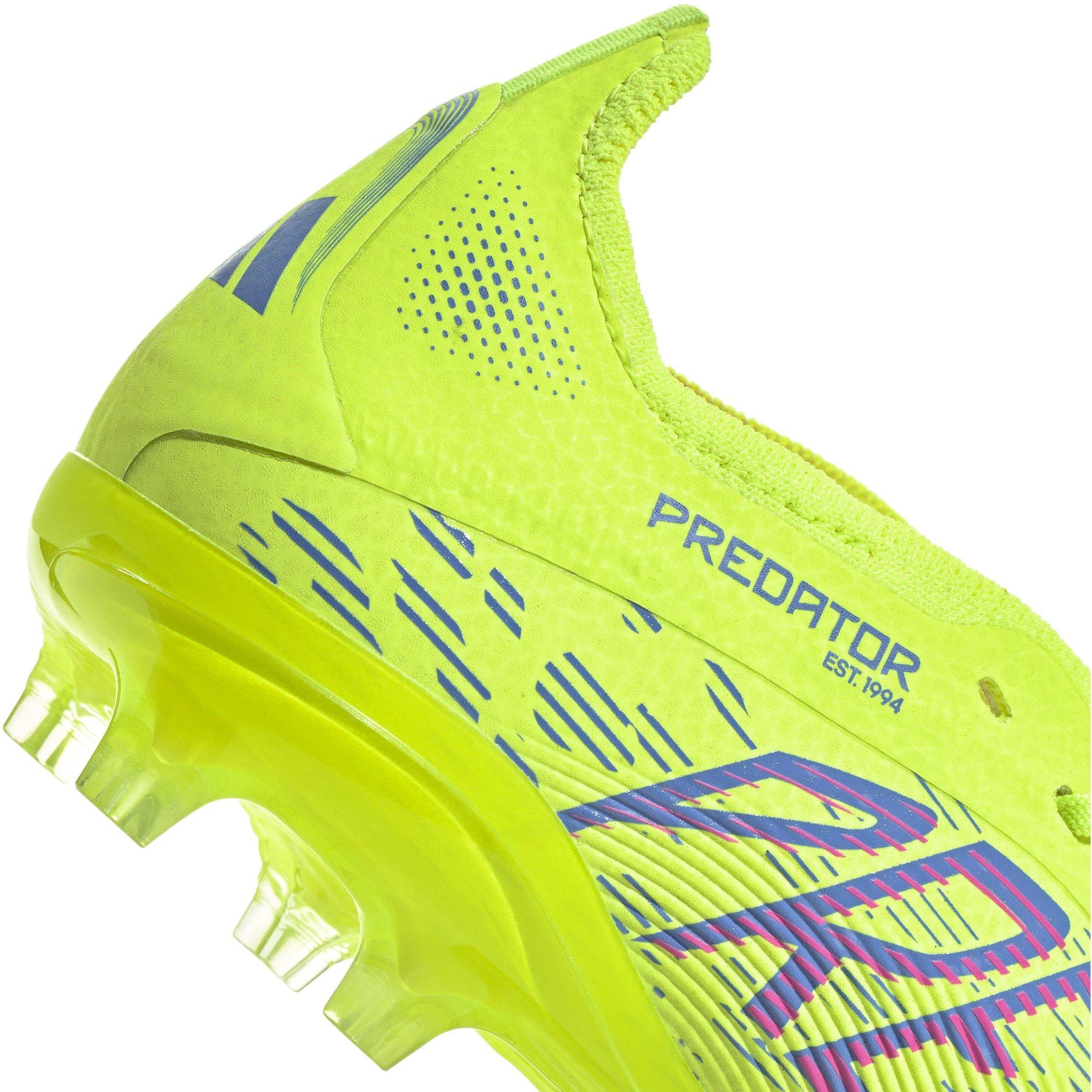 Yellow/Pink - adidas - Predator Elite Fold-Over Tongue Childrens Firm Ground Football Boots - 8