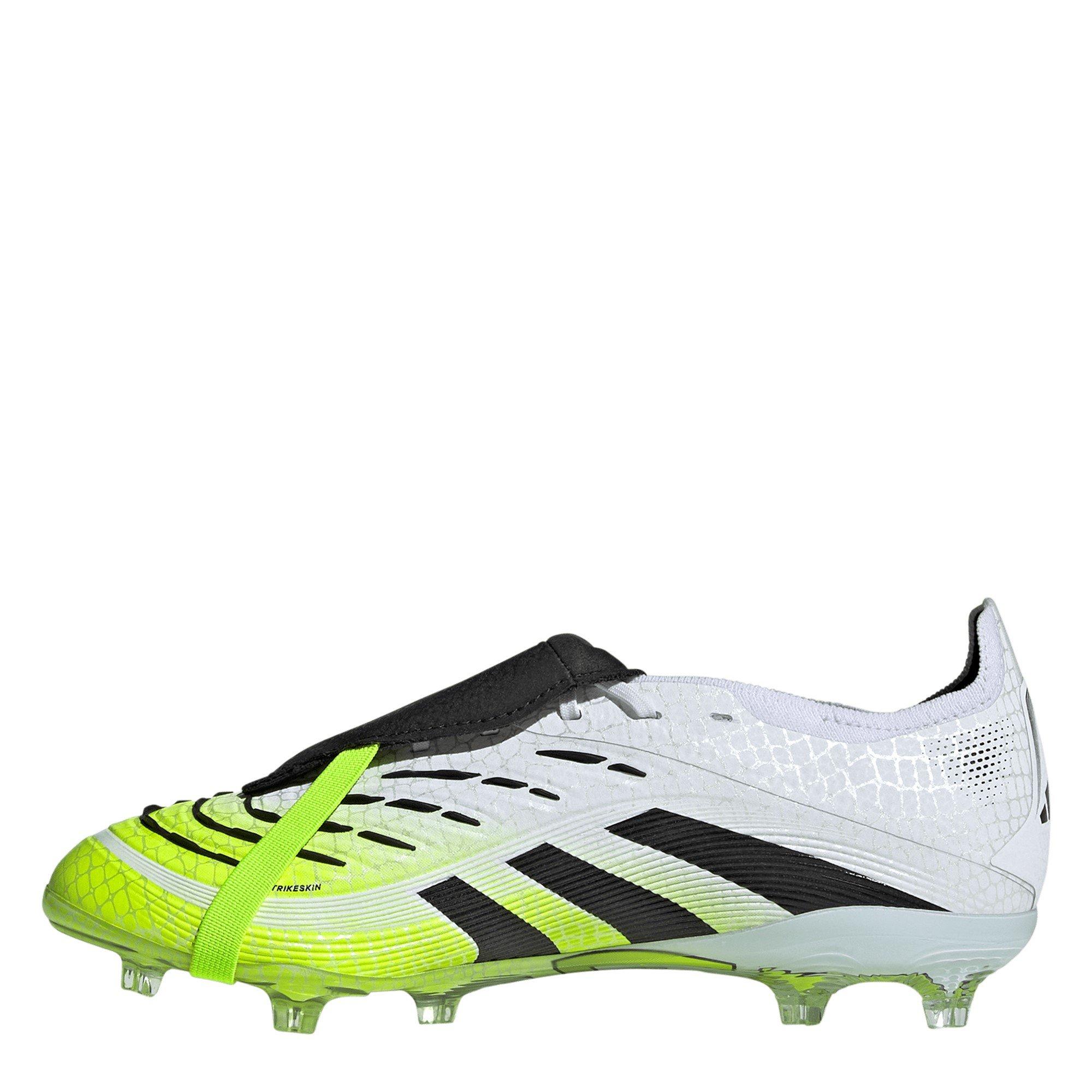 White/Blk/Lemon - adidas - Predator Elite Fold-Over Tongue Childrens Firm Ground Football Boots - 2