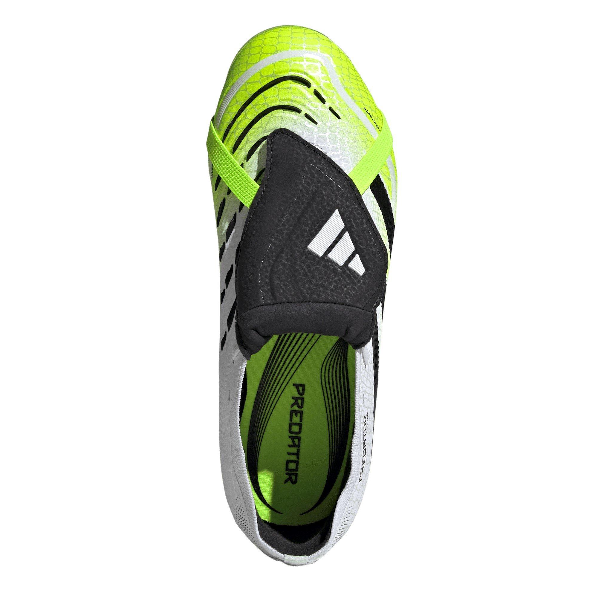 White/Blk/Lemon - adidas - Predator Elite Fold-Over Tongue Childrens Firm Ground Football Boots - 5