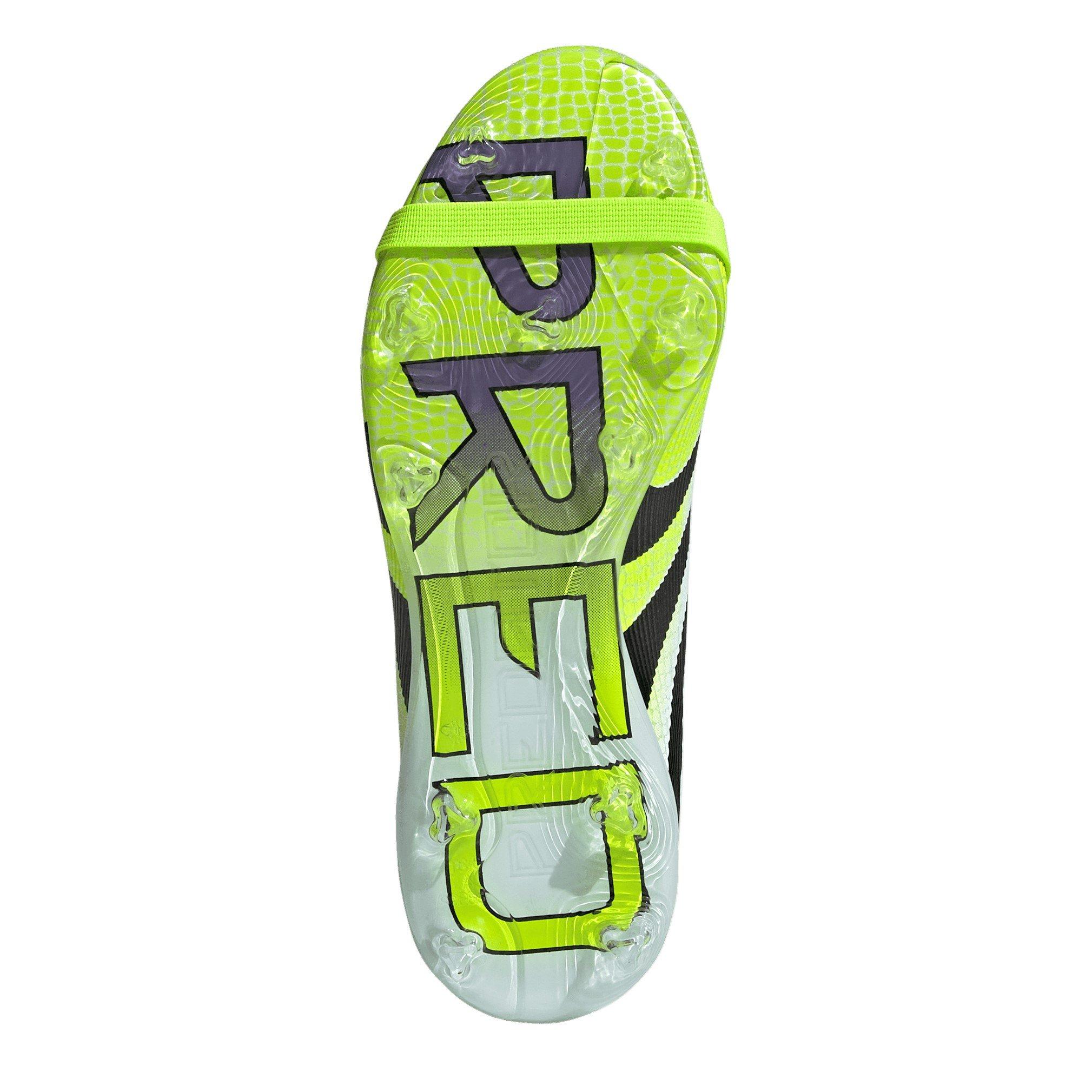 White/Blk/Lemon - adidas - Predator Elite Fold-Over Tongue Childrens Firm Ground Football Boots - 6