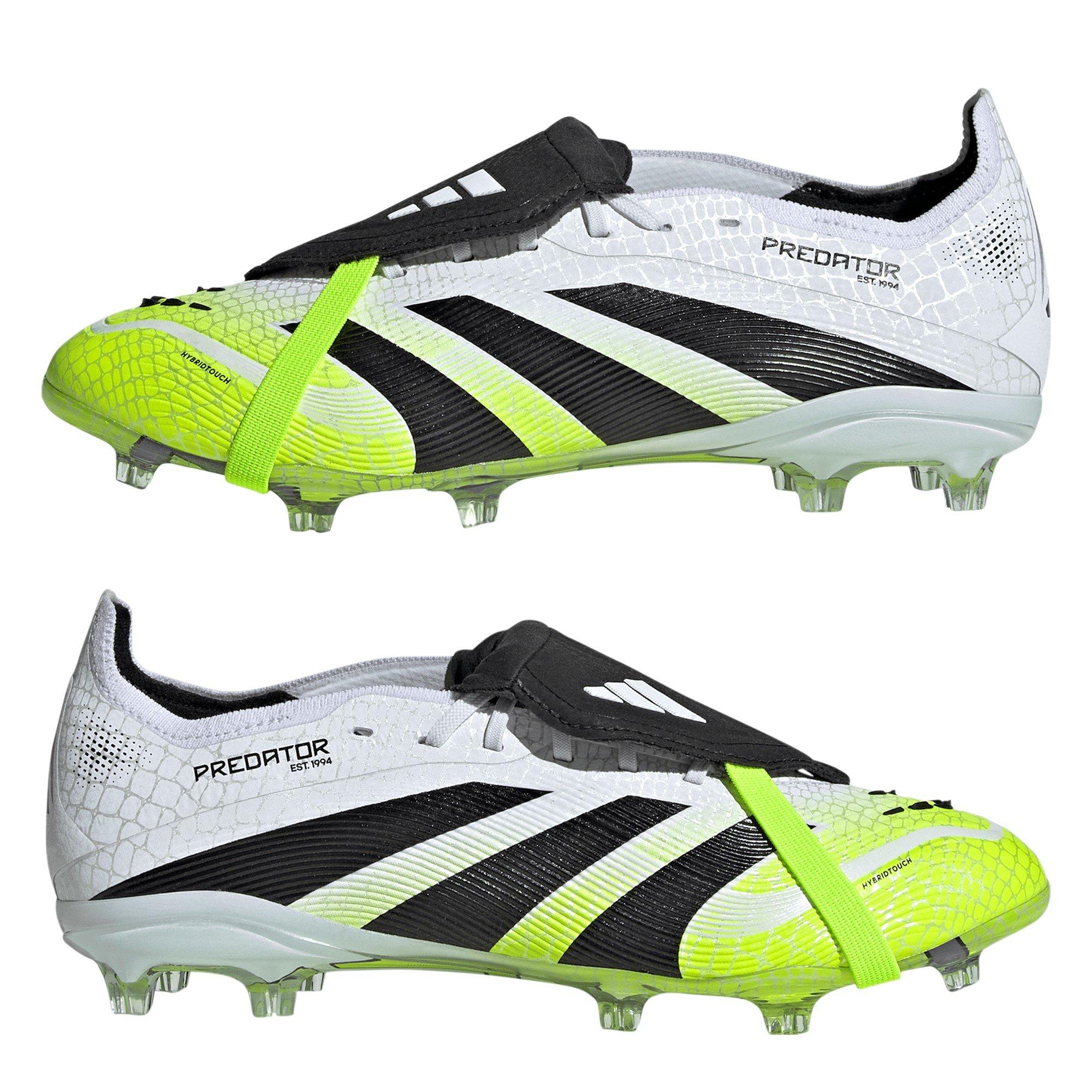 White/Blk/Lemon - adidas - Predator Elite Fold-Over Tongue Childrens Firm Ground Football Boots - 9