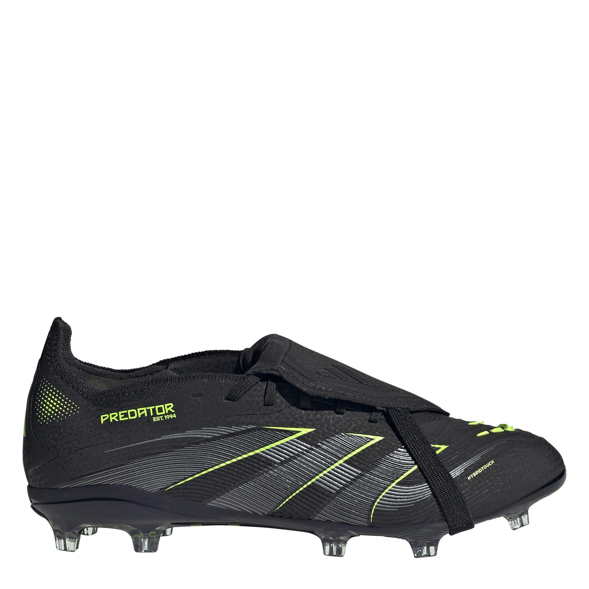 Adidas Boys Predator Elite Fold-Over Tongue Childrens Firm Ground Football Boots - Black/Lemon - 2 (34)