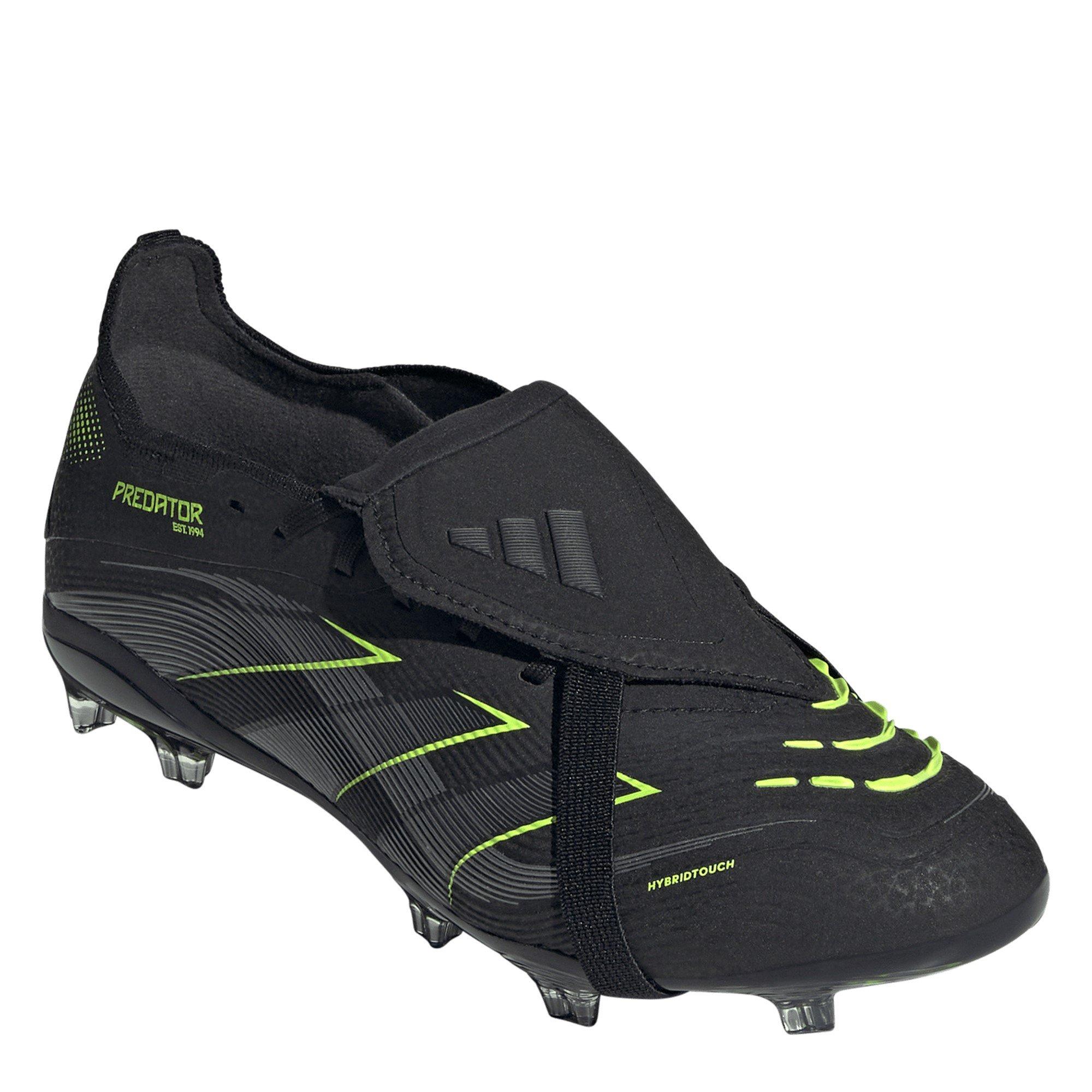Zwart/Citroen - adidas - Predator Elite Fold-Over Tongue Childrens Firm Ground Football Boots - 3