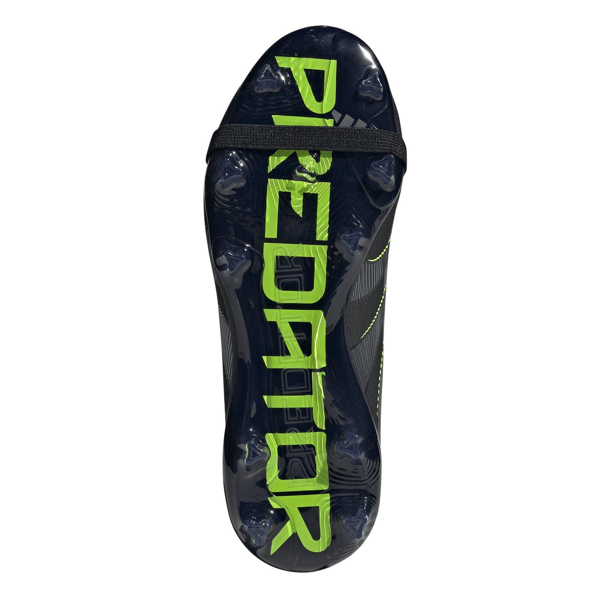 Zwart/Citroen - adidas - Predator Elite Fold-Over Tongue Childrens Firm Ground Football Boots - 6