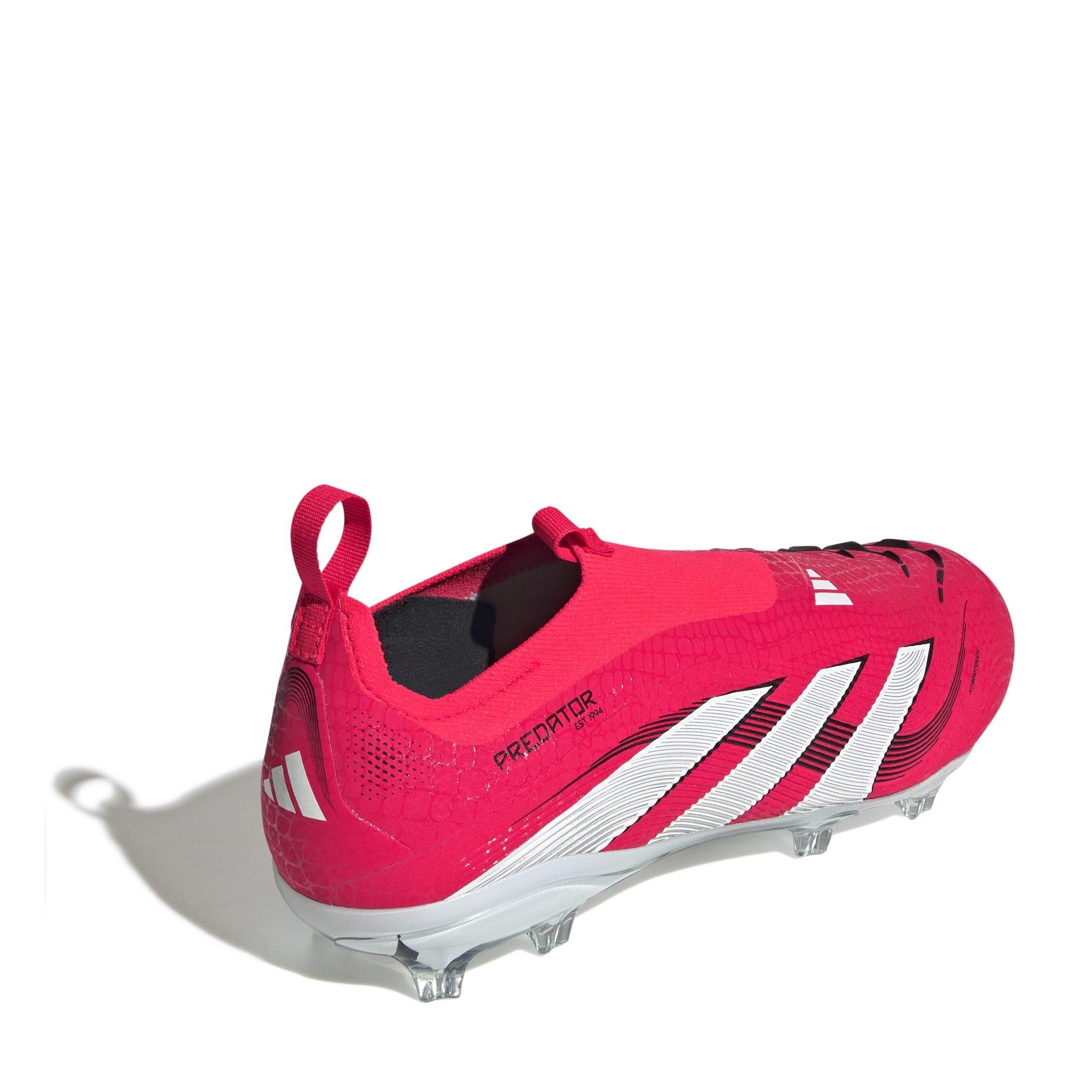 Rouge/Blanc - adidas - Predator Elite Laceless Childrens Firm Ground Football Boots - 4
