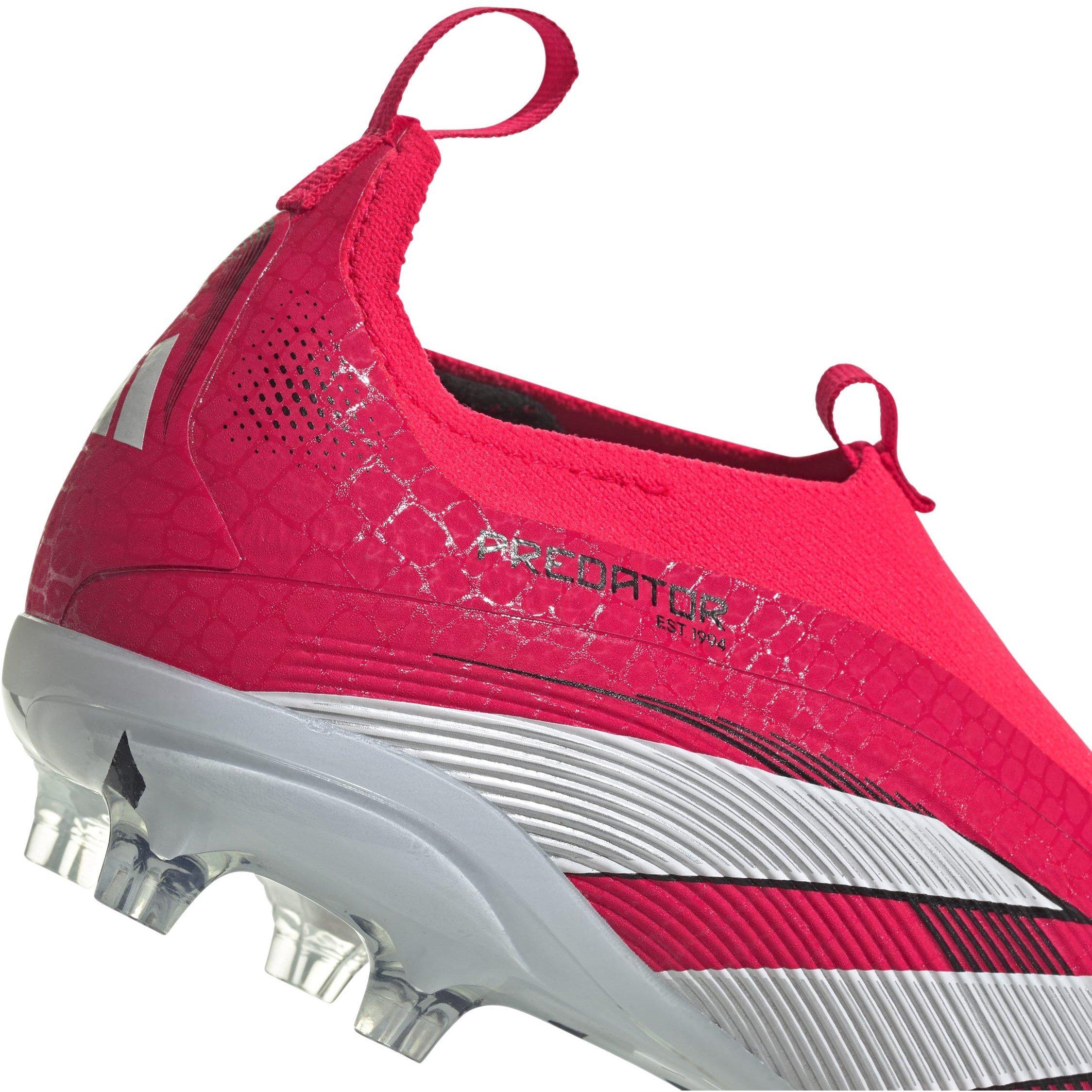 Rouge/Blanc - adidas - Predator Elite Laceless Childrens Firm Ground Football Boots - 8
