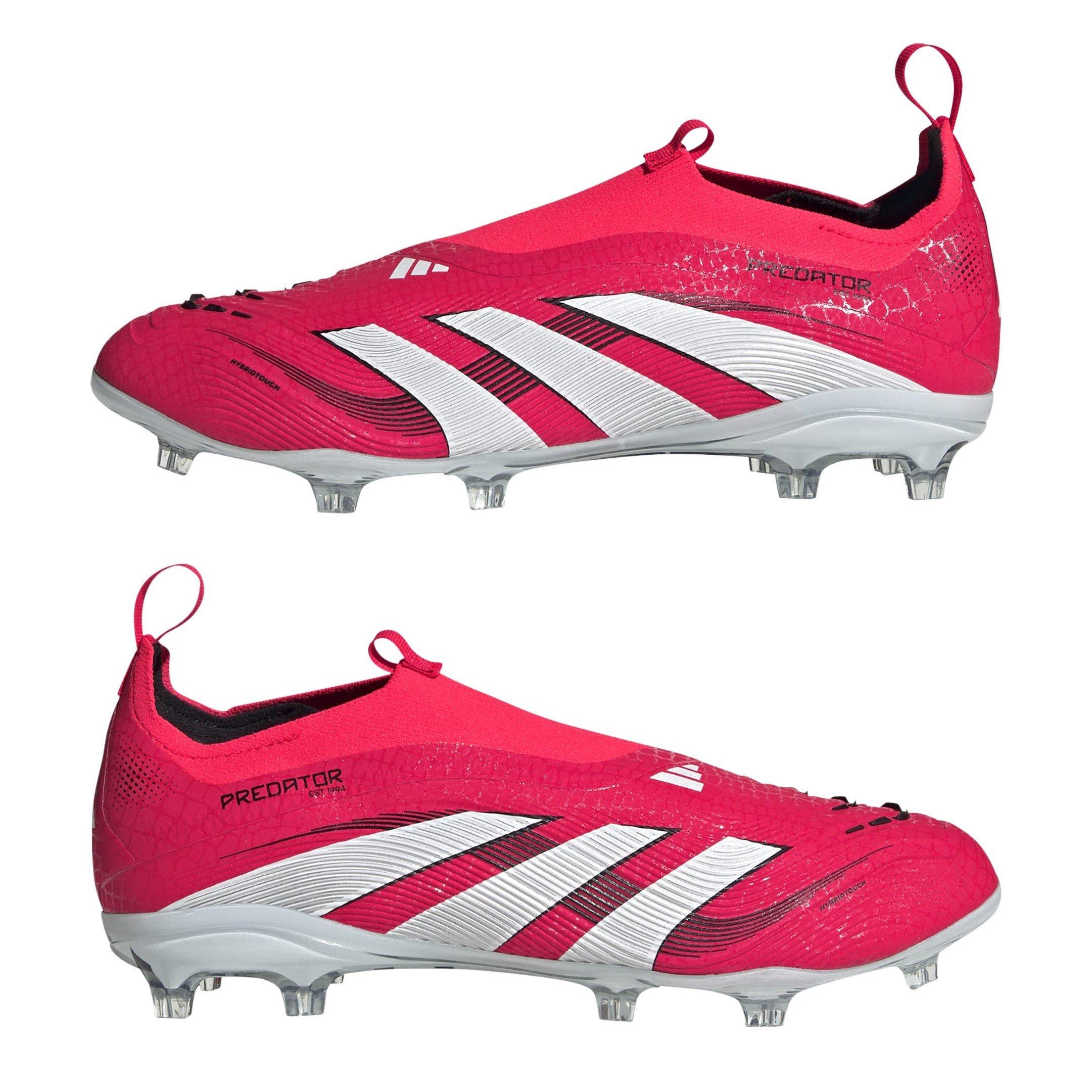 Rouge/Blanc - adidas - Predator Elite Laceless Childrens Firm Ground Football Boots - 9