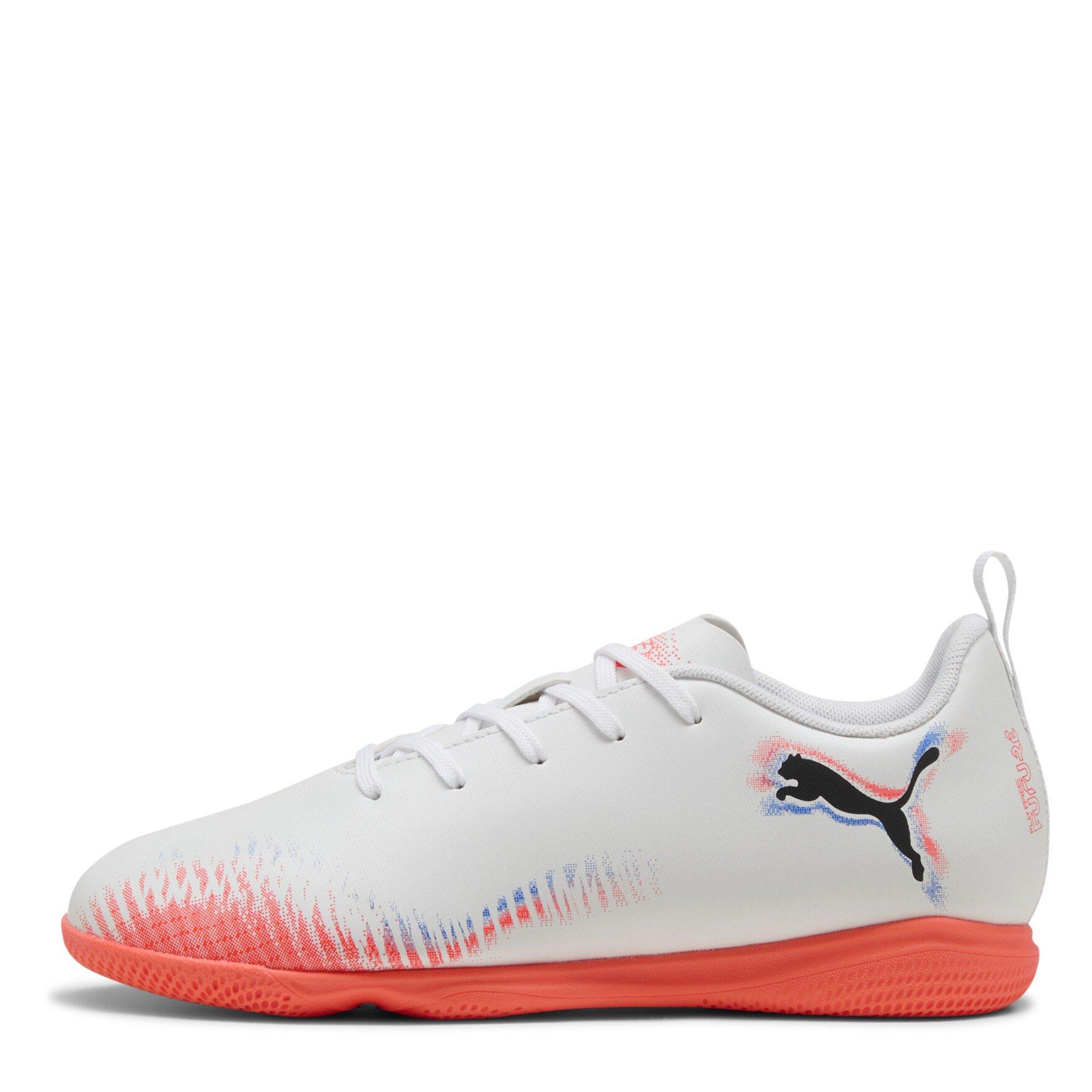 Wht-Blk-Glw Red - Puma - Unisex Kids' Future 8 Play It Indoor Football Boots - 2