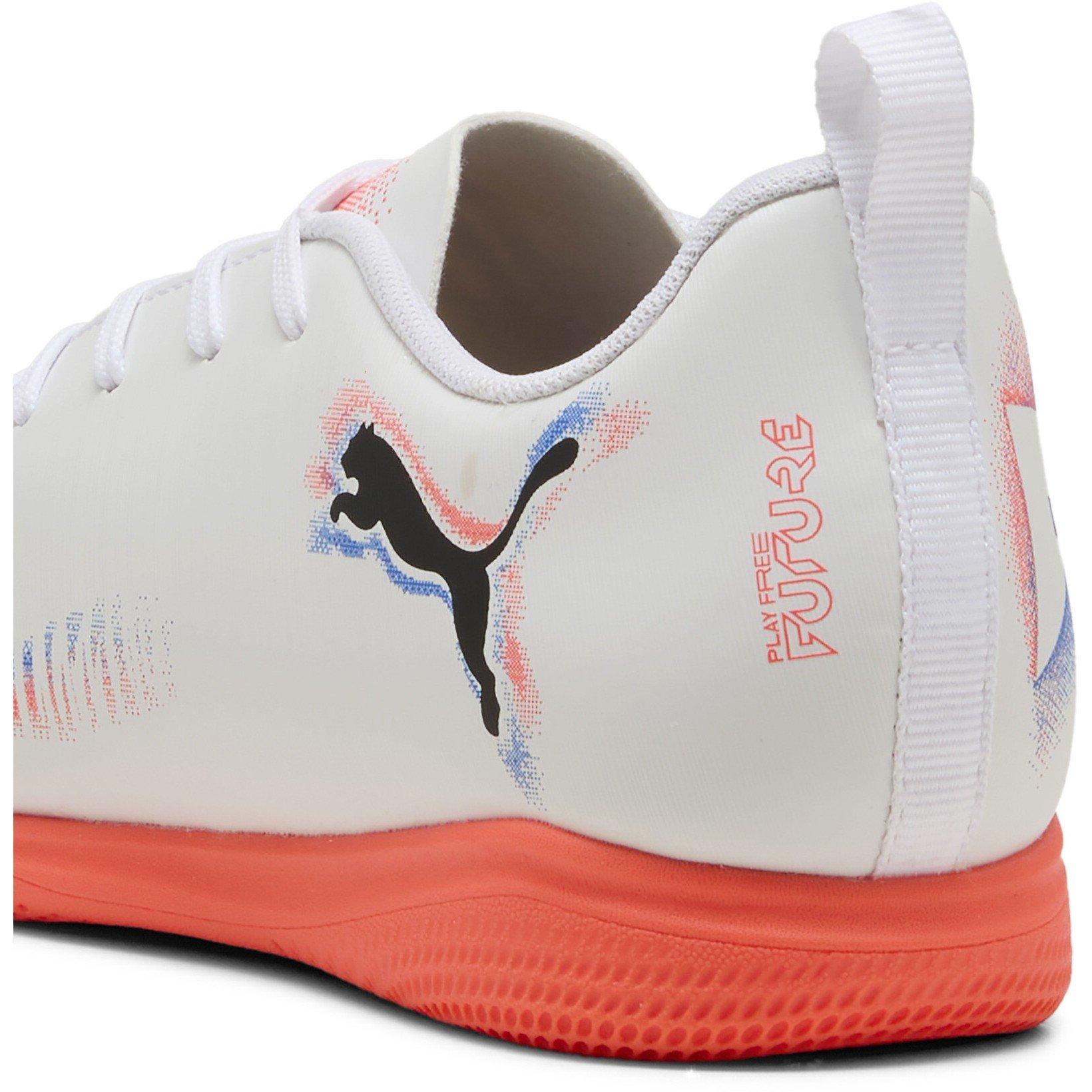 Wht-Blk-Glw Red - Puma - Unisex Kids' Future 8 Play It Indoor Football Boots - 5