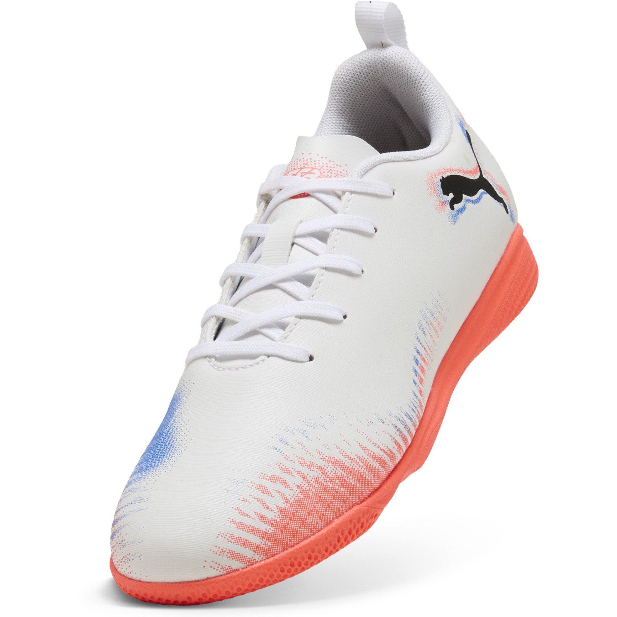 Wht-Blk-Glw Red - Puma - Unisex Kids' Future 8 Play It Indoor Football Boots - 6