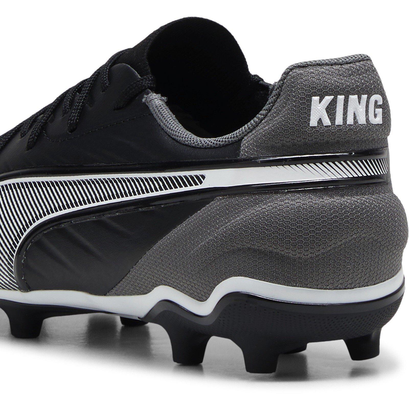 Blk-Wh-CDGray - Puma - Puma King Match Fg/Ag Jr Firm Ground Football Boots Unisex Kids - 5