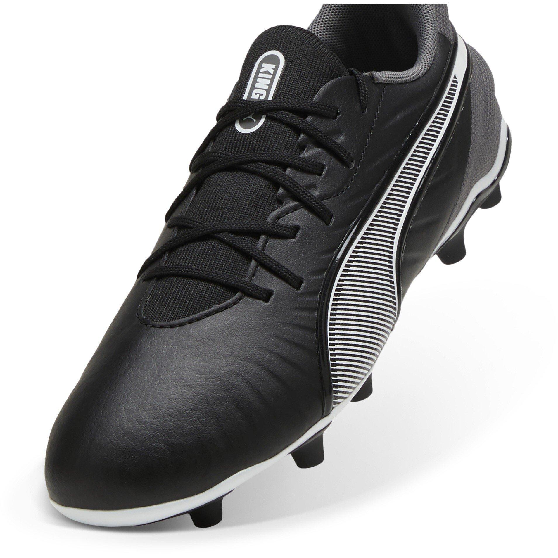 Blk-Wh-CDGray - Puma - Puma King Match Fg/Ag Jr Firm Ground Football Boots Unisex Kids - 6