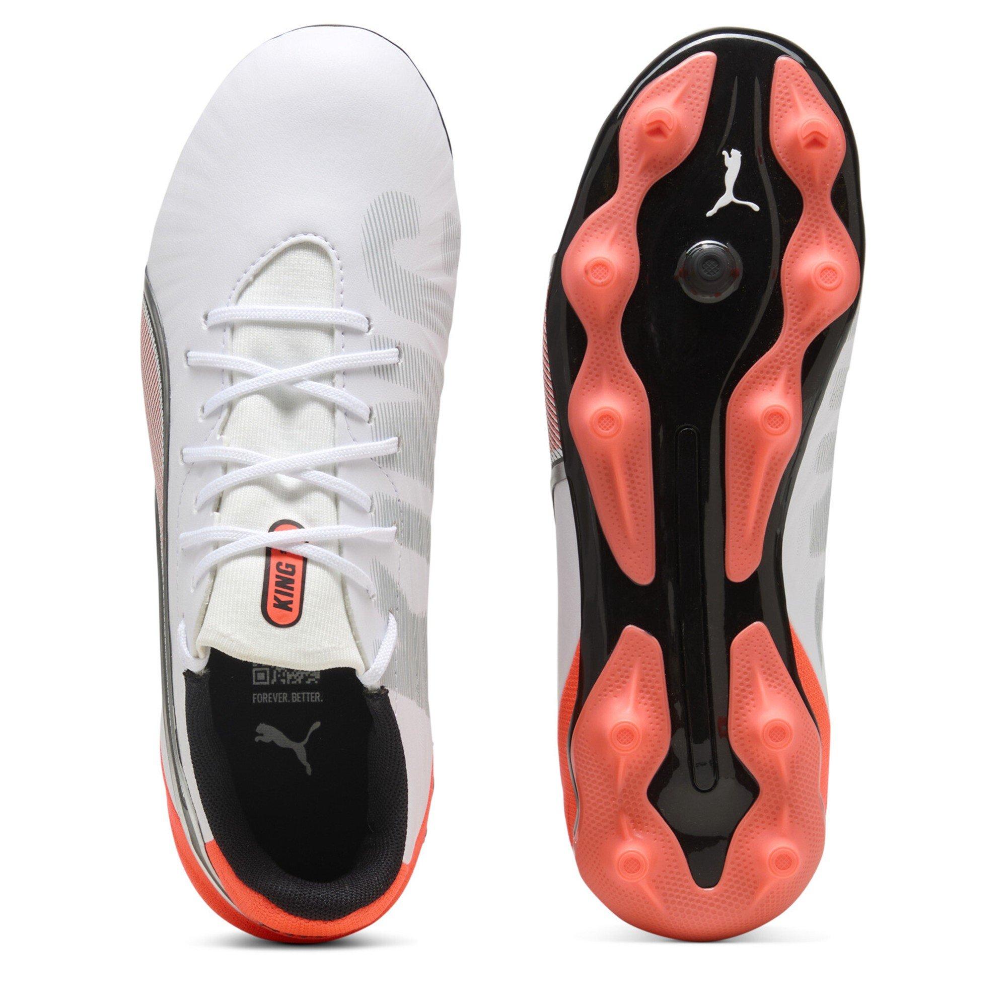 WhGlRed BlkSil - Puma - Unisex Kids' King Match Firm Ground Football Boots - 3