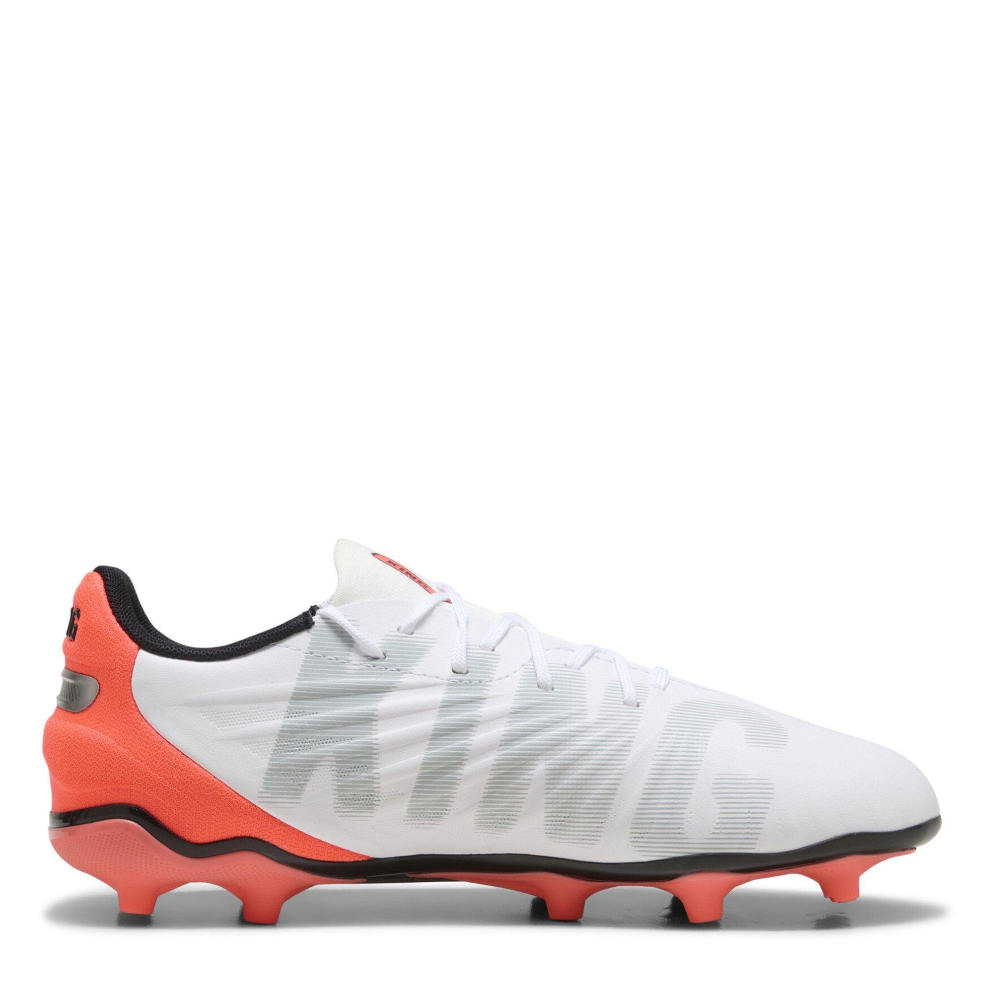 WhGlRed BlkSil - Puma - Unisex Kids' King Match Firm Ground Football Boots - 4