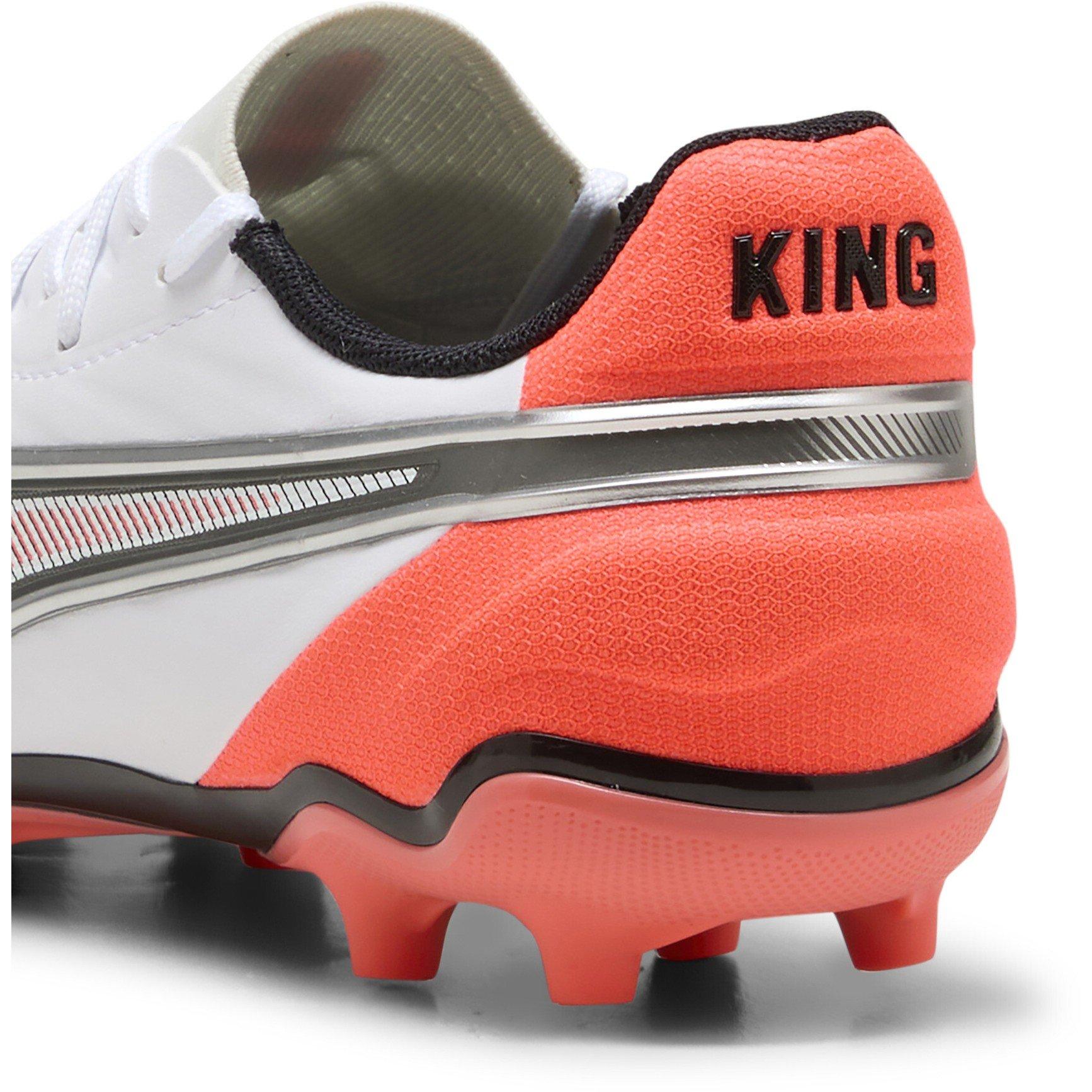 WhGlRed BlkSil - Puma - Unisex Kids' King Match Firm Ground Football Boots - 5