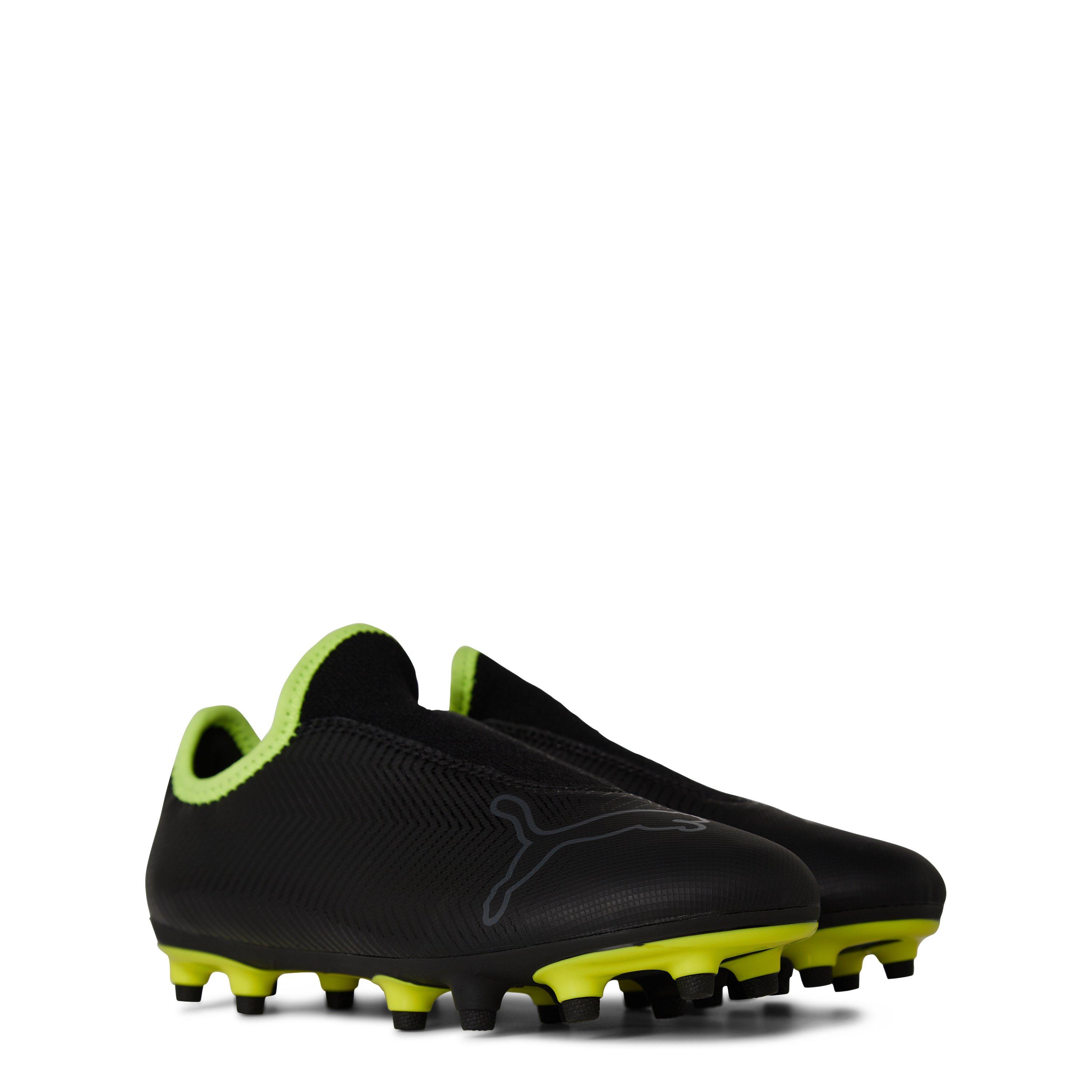 Black/FluYellow - Puma - Finesse Laceless FG Football Boots Childrens - 4