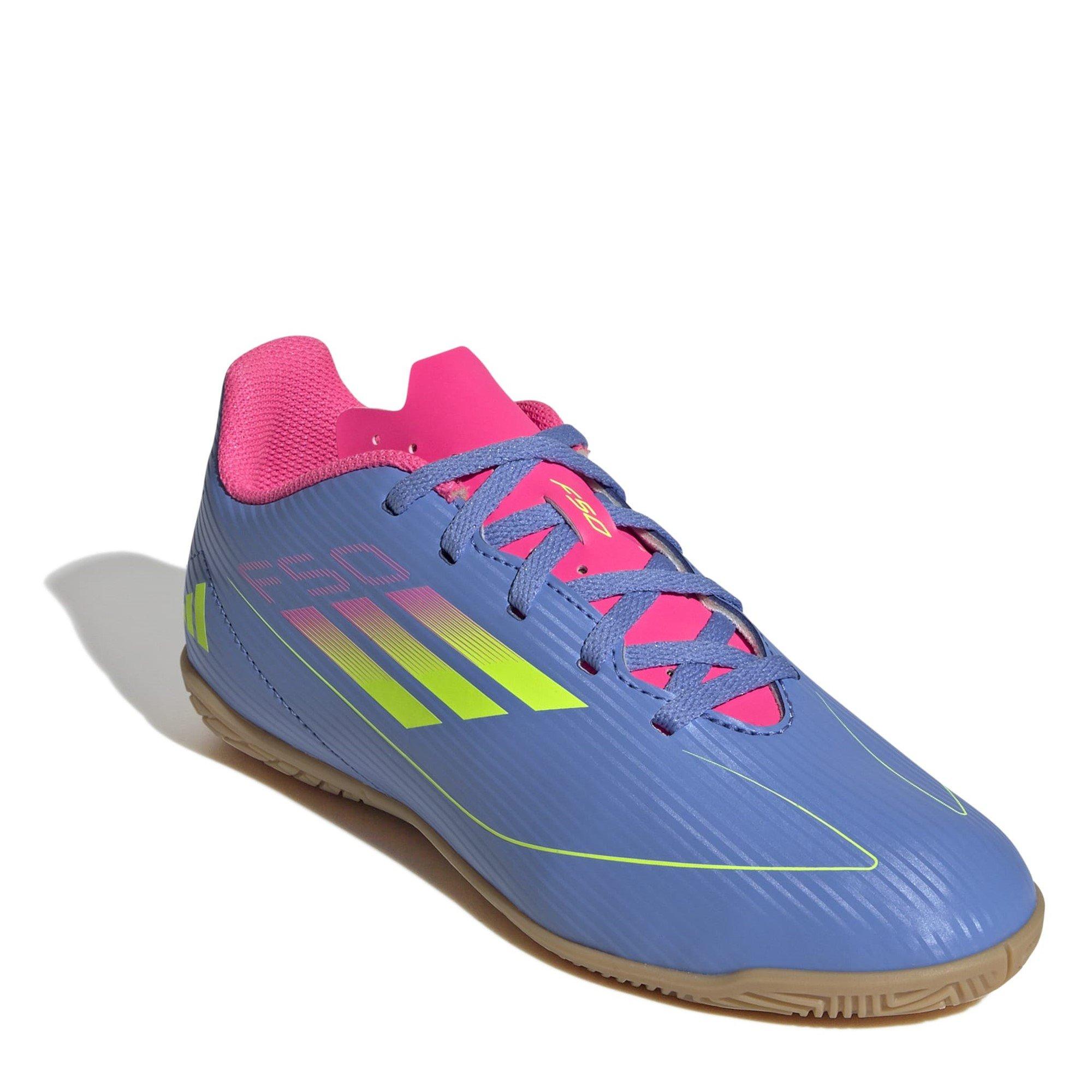Blue/Lemon/Pink - adidas - F50 Club Juniors Indoor Football Boots - 3