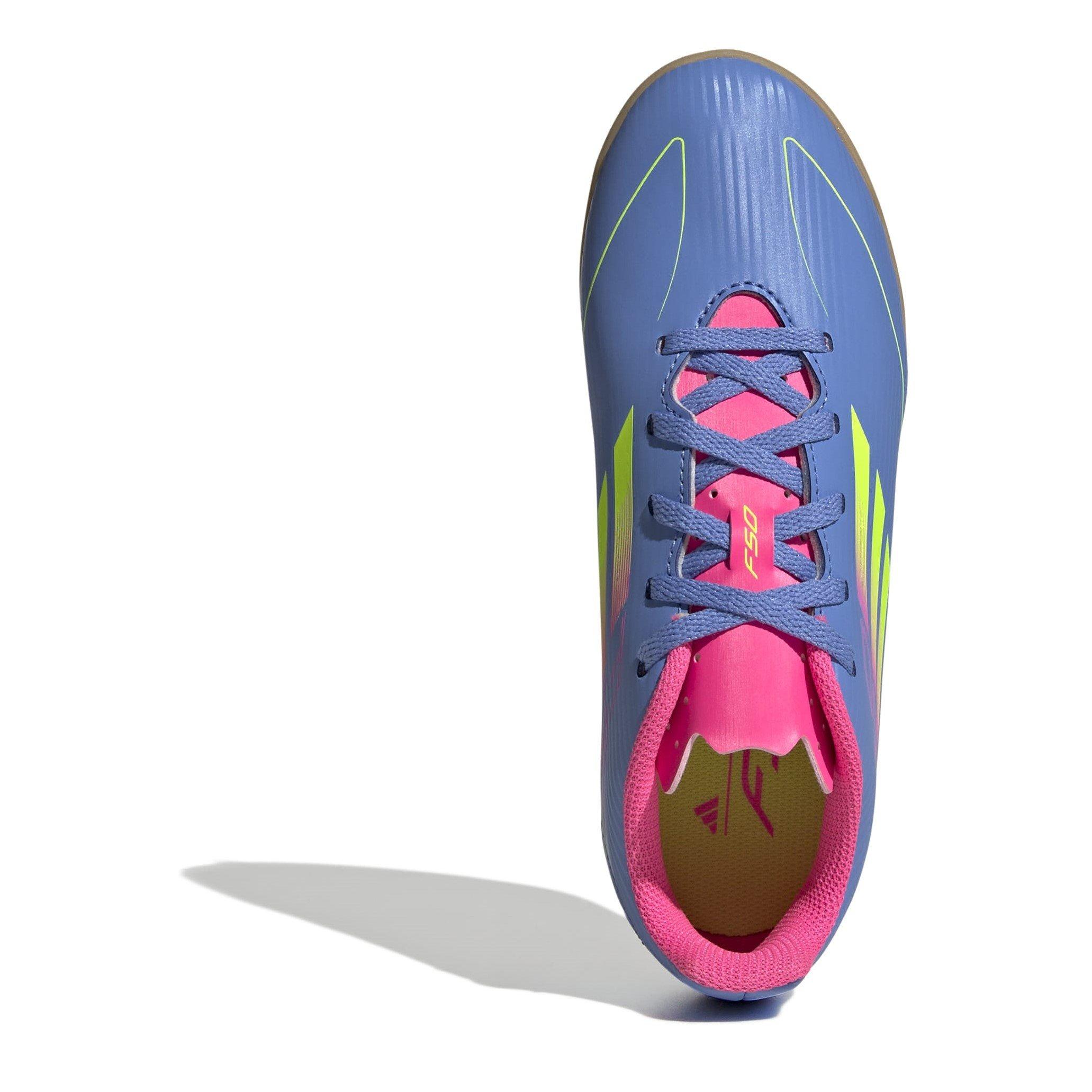 Blue/Lemon/Pink - adidas - F50 Club Juniors Indoor Football Boots - 5