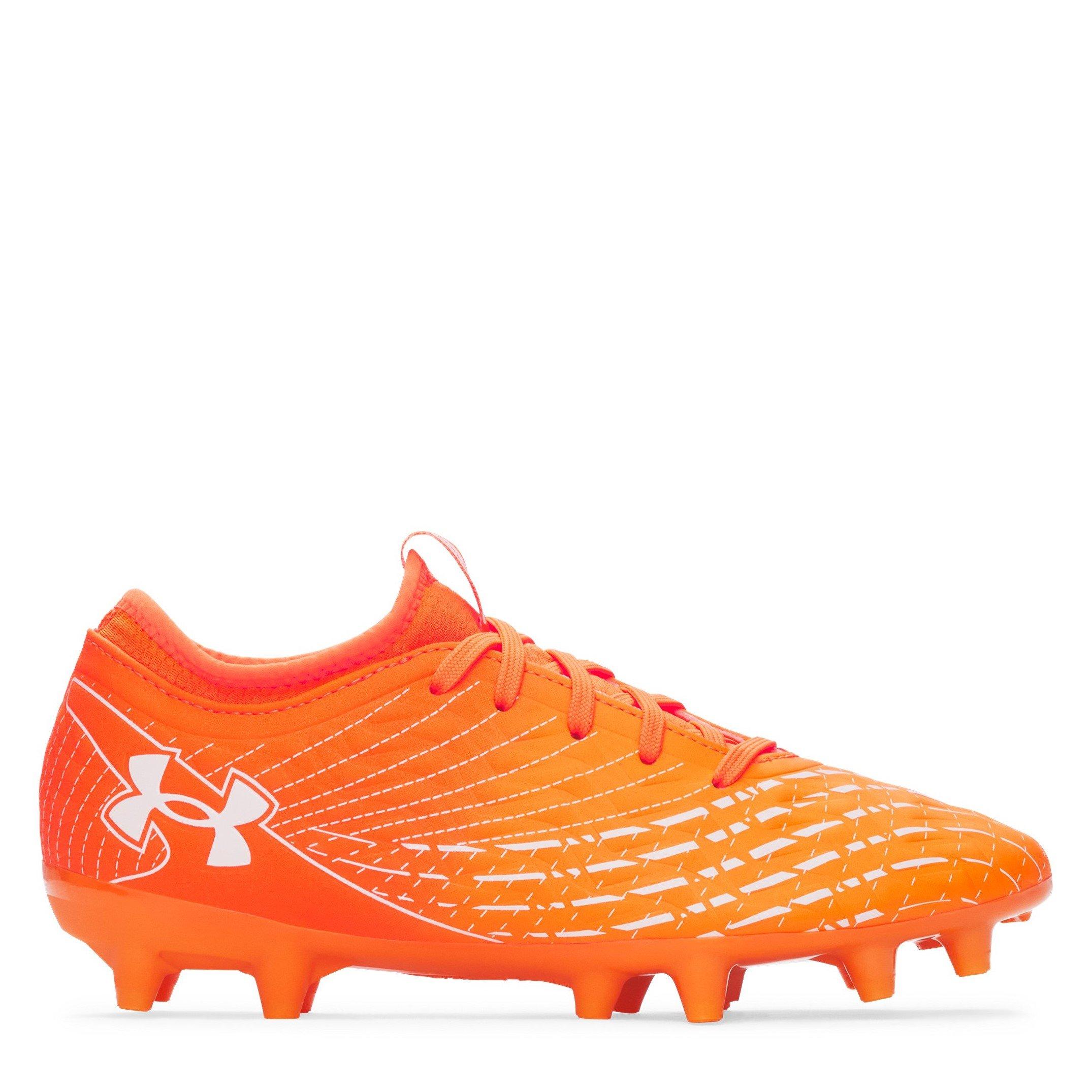 Under Armour Magnetico Club Juniors Firm Ground Football Boots In Orange/white